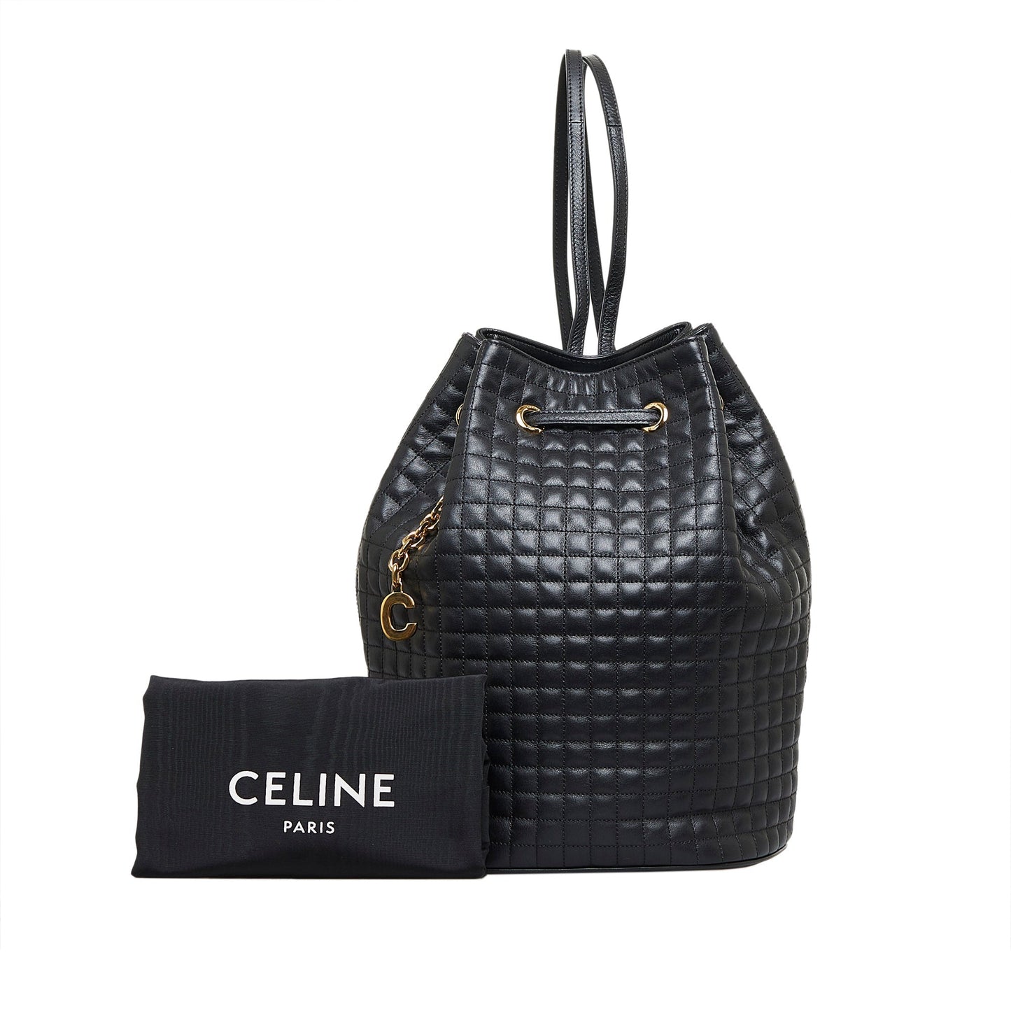 Celine Backpack Black Quilted Leather