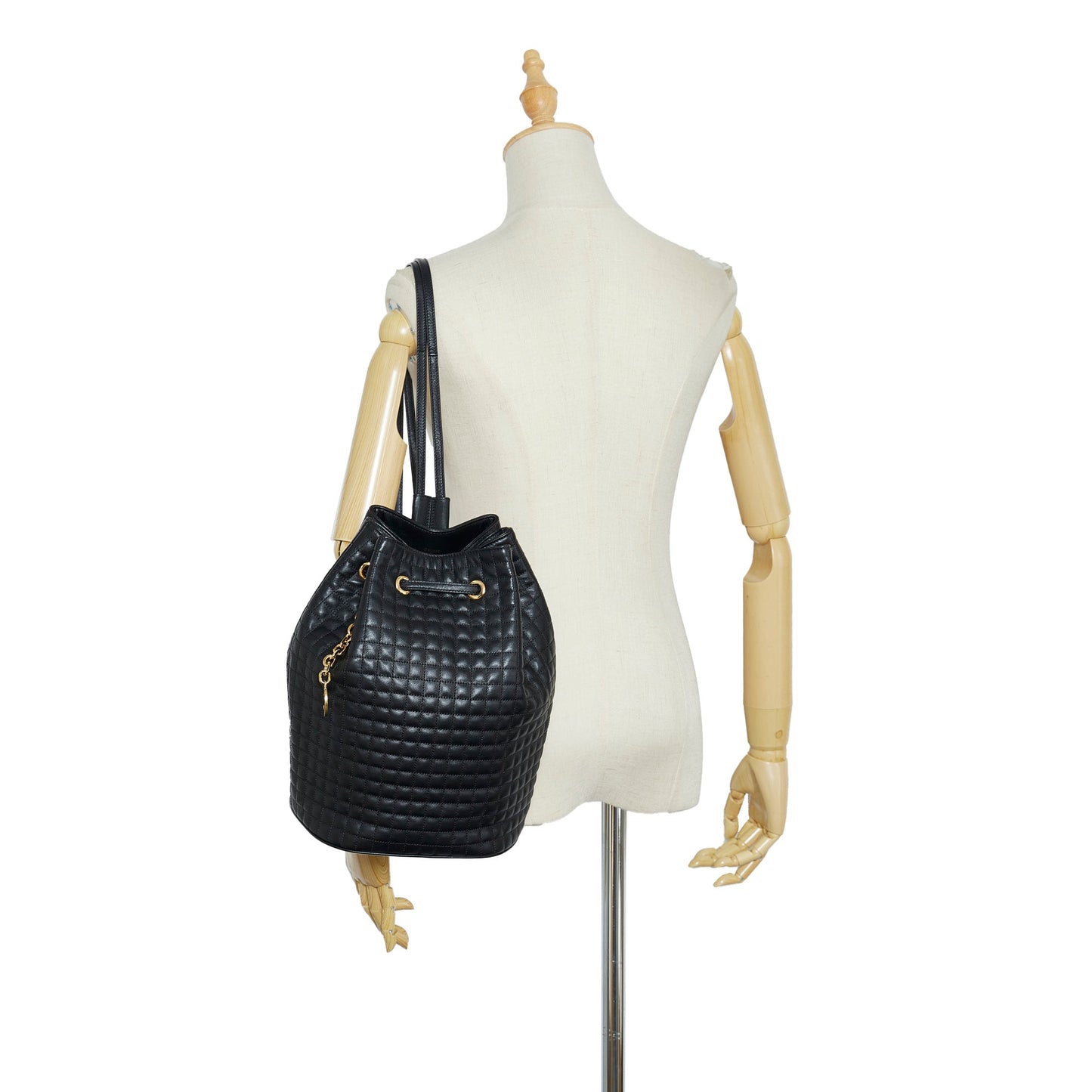Celine Backpack Black Quilted Leather