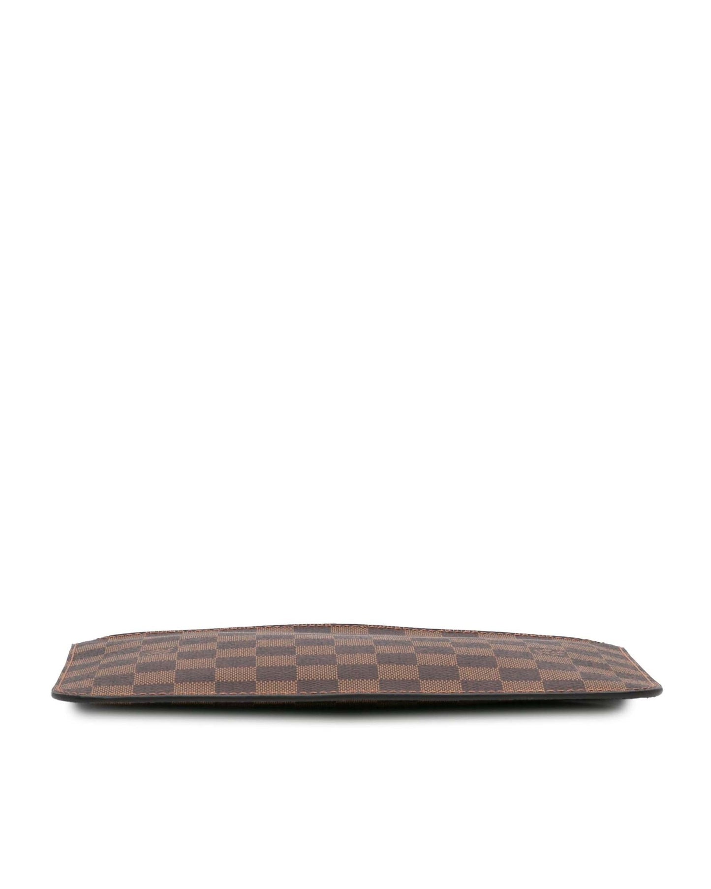 Damier Ebene Canvas Pouch with Top Zip Closure and Interior Slip Pocket