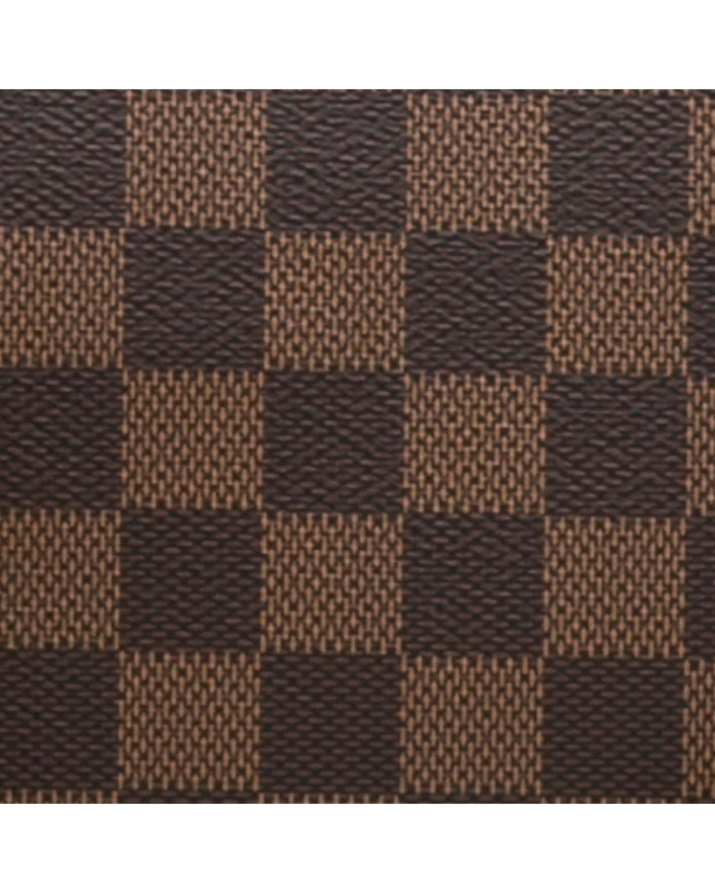 Damier Ebene Canvas Pouch with Top Zip Closure and Interior Slip Pocket