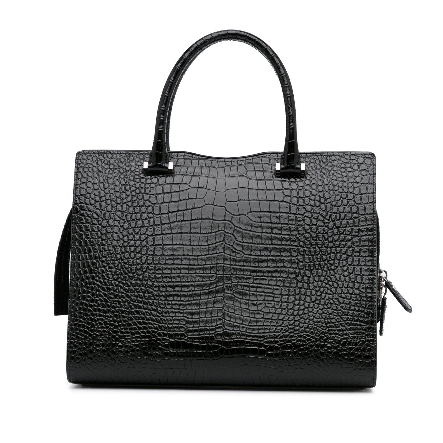 Yves Saint Laurent Uptown Medium Black Croc Embossed Leather