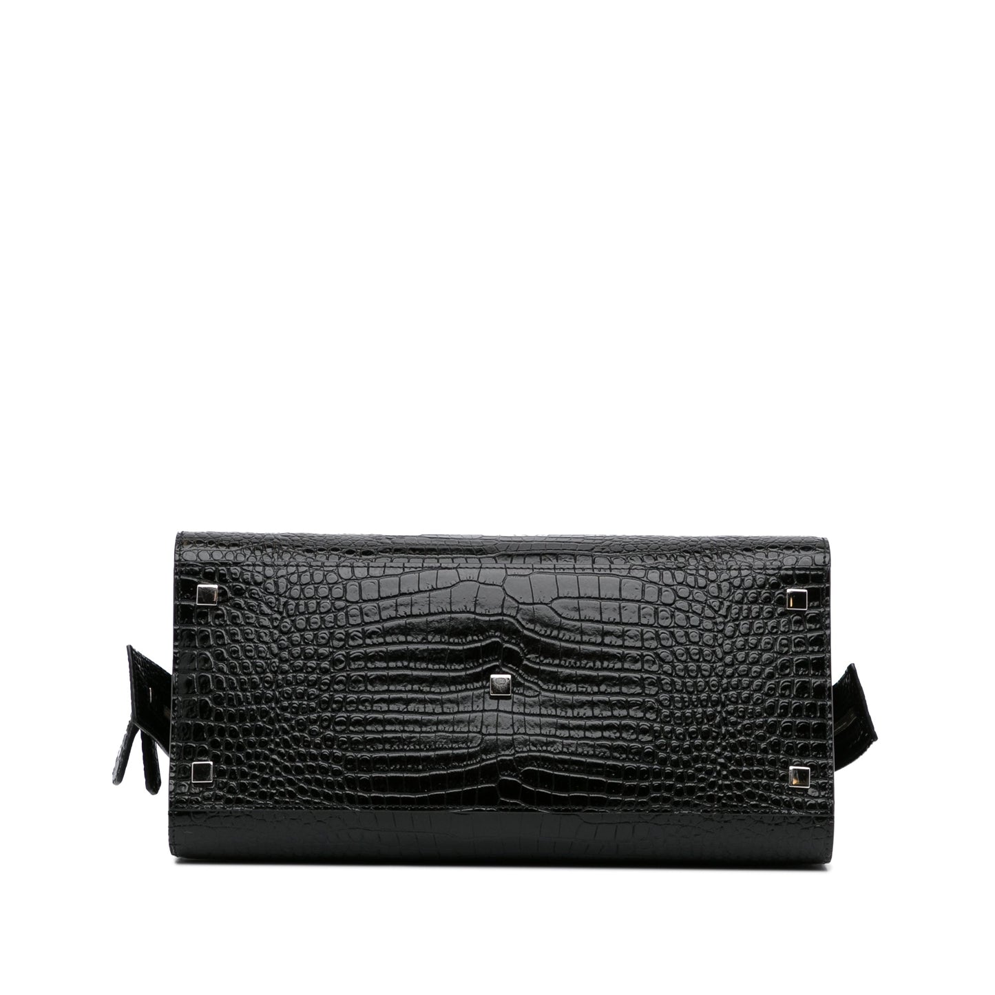 Yves Saint Laurent Uptown Medium Black Croc Embossed Leather