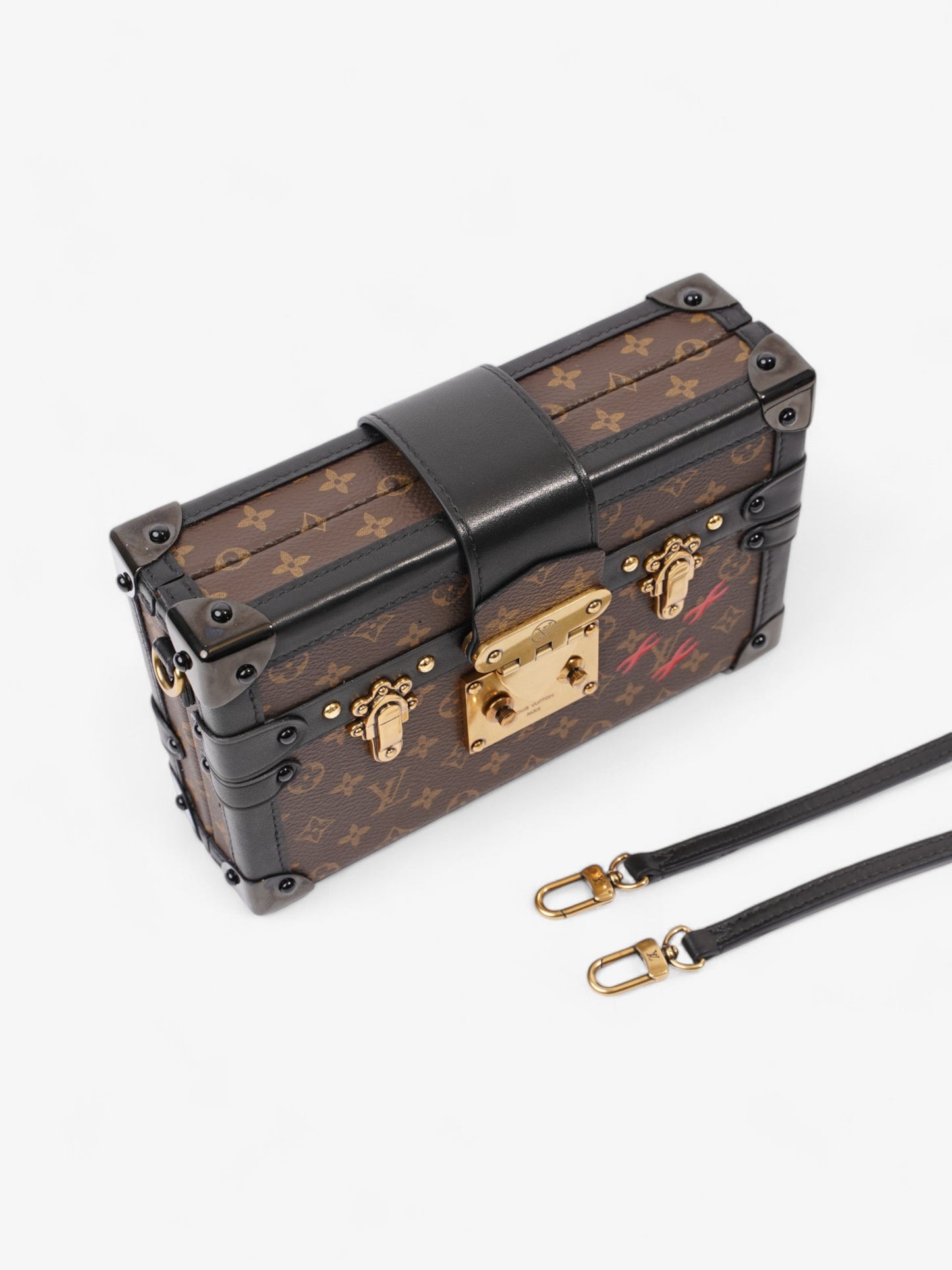 Louis Vuitton Petite Malle Bag Monogram / Black Coated Canvas