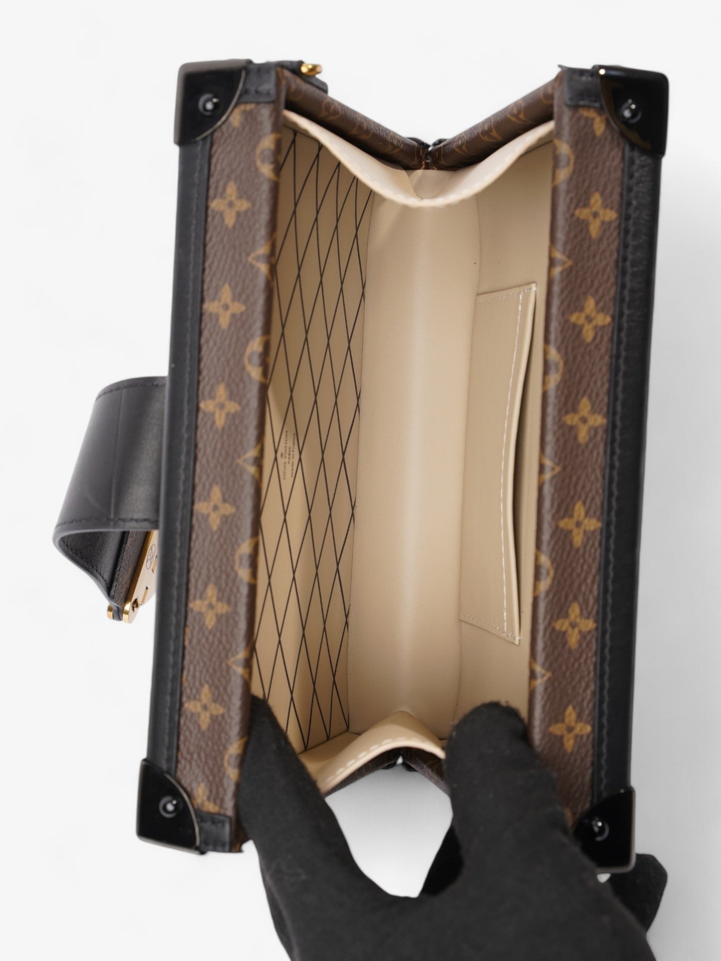 Louis Vuitton Petite Malle Bag Monogram / Black Coated Canvas
