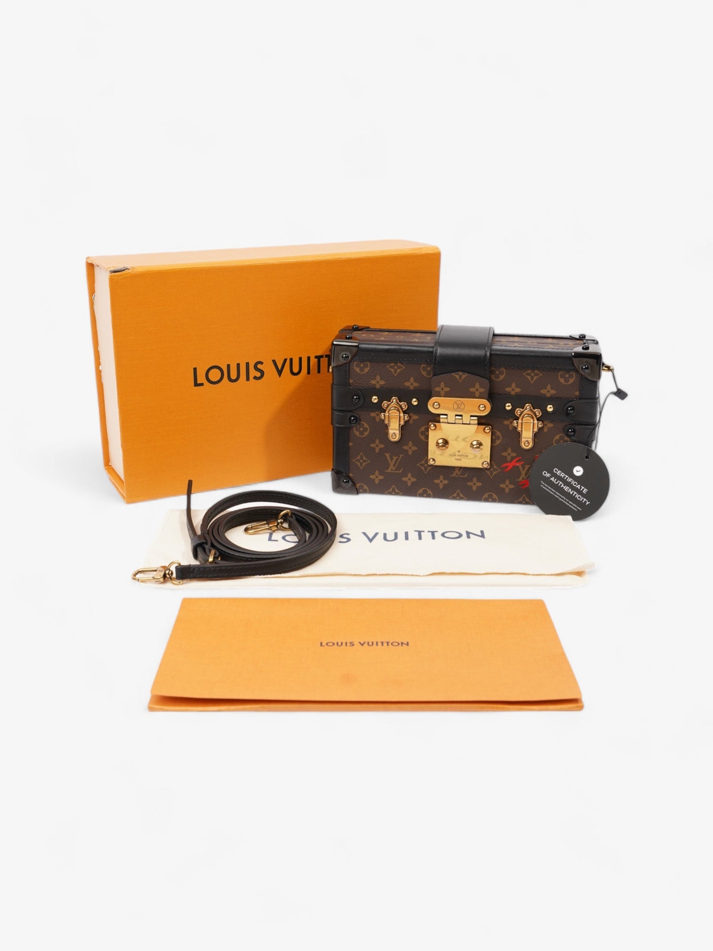 Louis Vuitton Petite Malle Bag Monogram / Black Coated Canvas