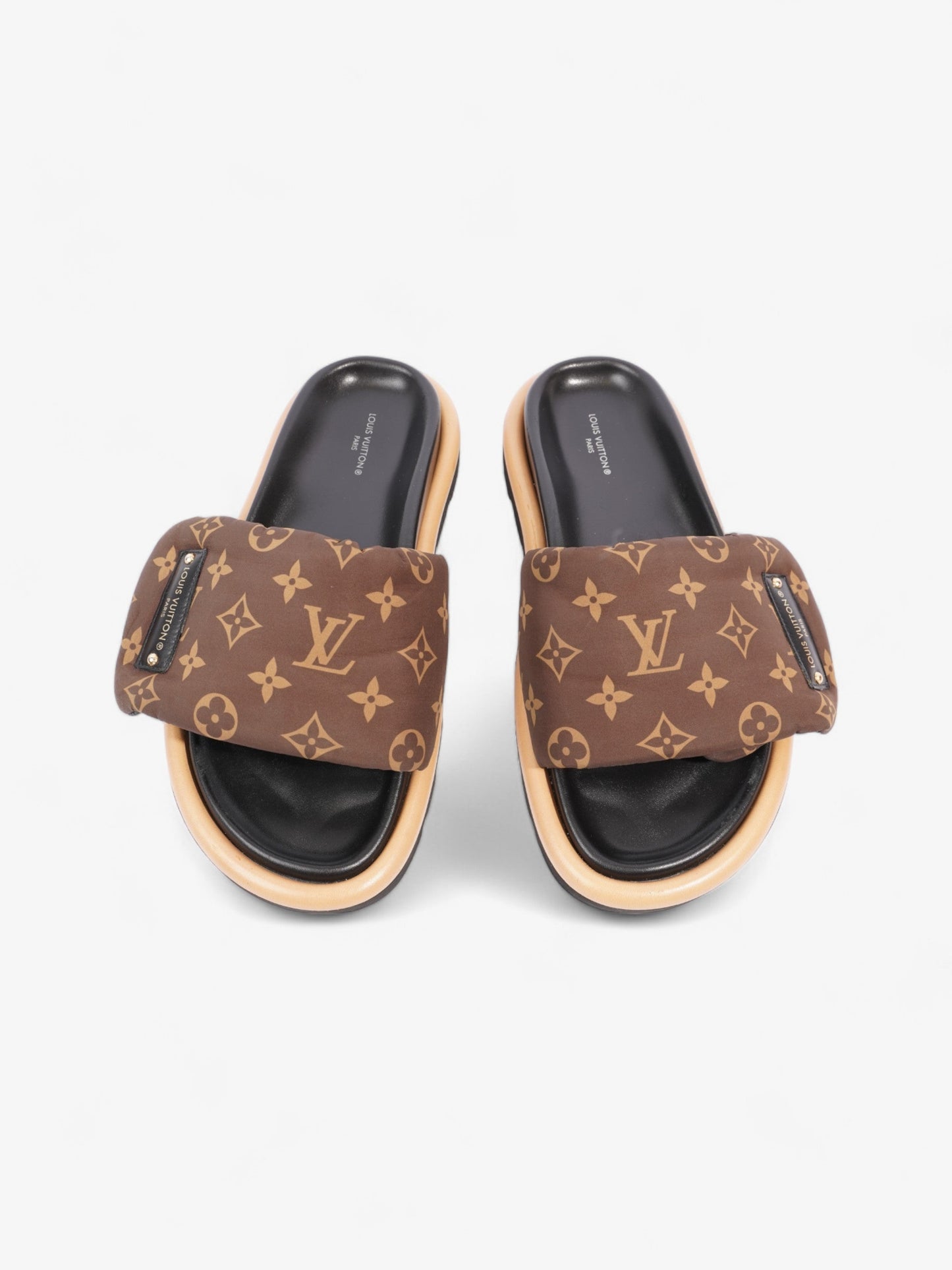 Louis Vuitton Pillow Slides Black / Brown Monogram Nylon EU 39 UK 6