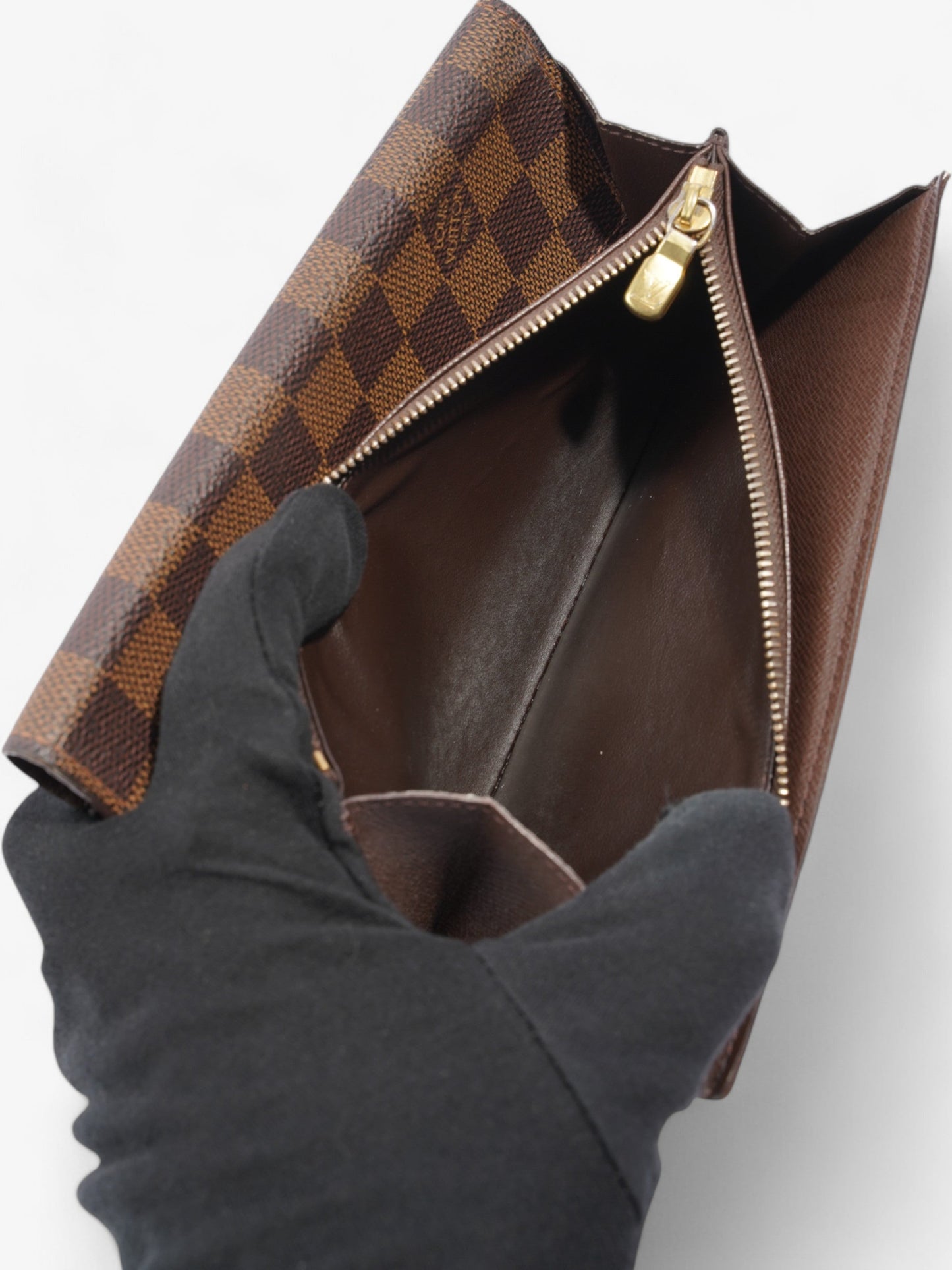 Louis Vuitton Sarah Wallet Damier Ebene Coated Canvas