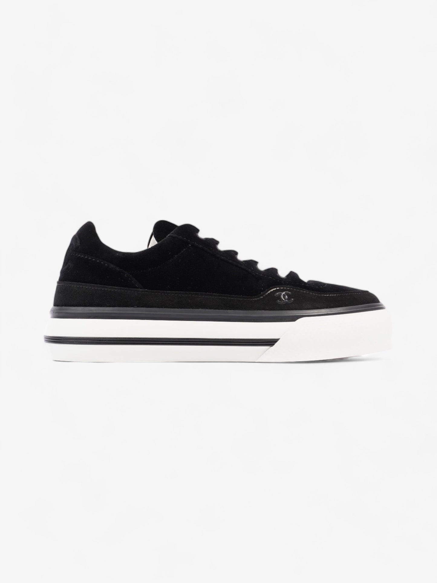 Chanel CC Suede Sneaker Black / White Suede EU 42 UK 8