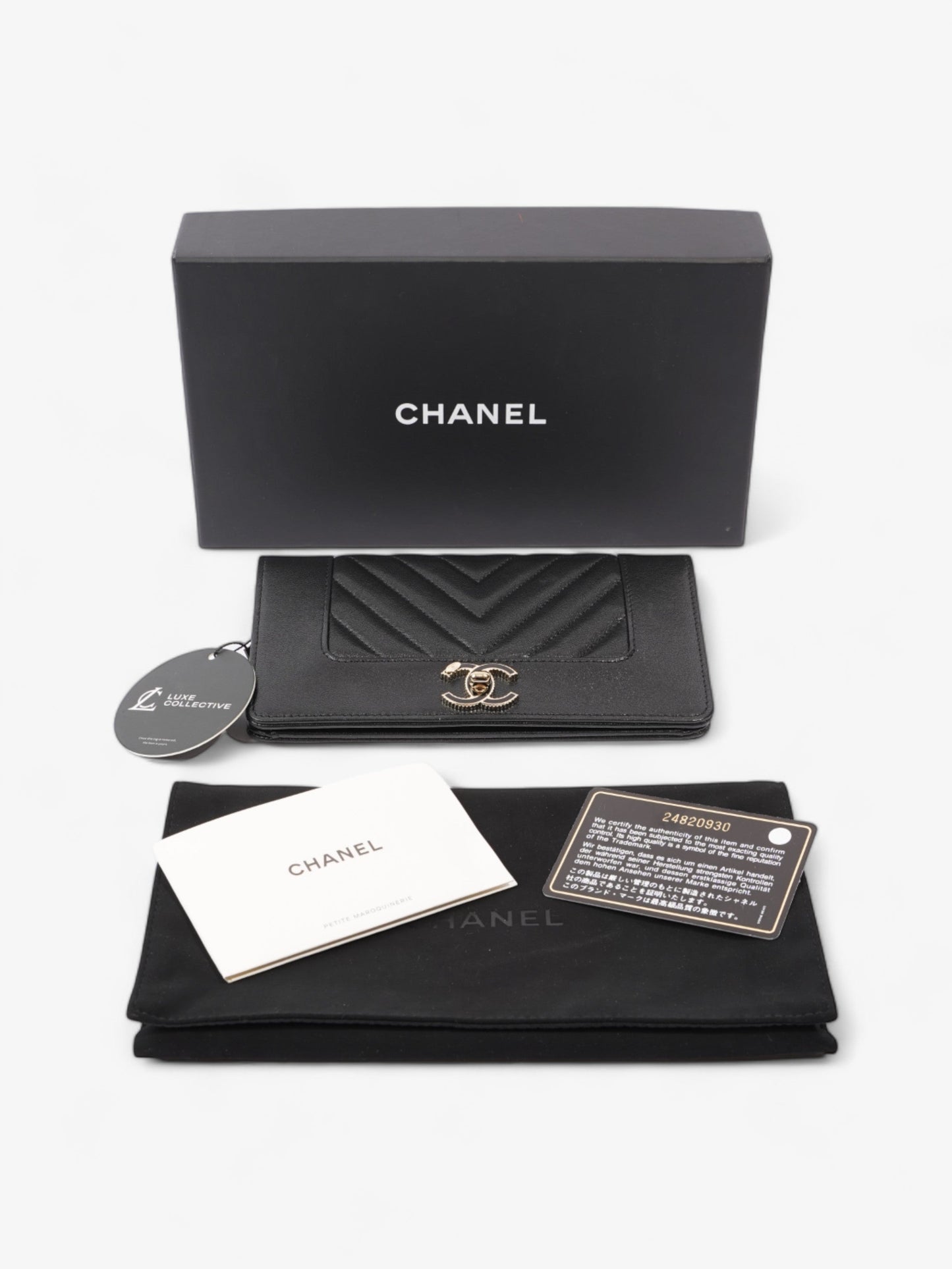 Chanel Mademoiselle Continental Wallet Black Caviar Leather