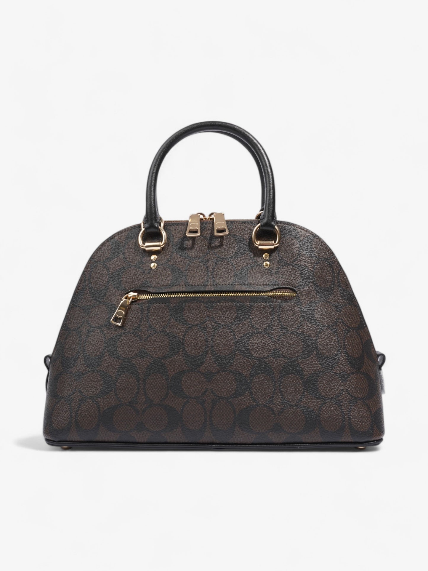 Coach Katy Dome Satchel Brown / Black Canvas