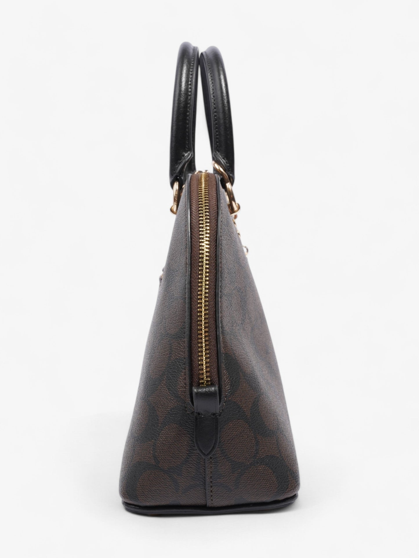 Coach Katy Dome Satchel Brown / Black Canvas