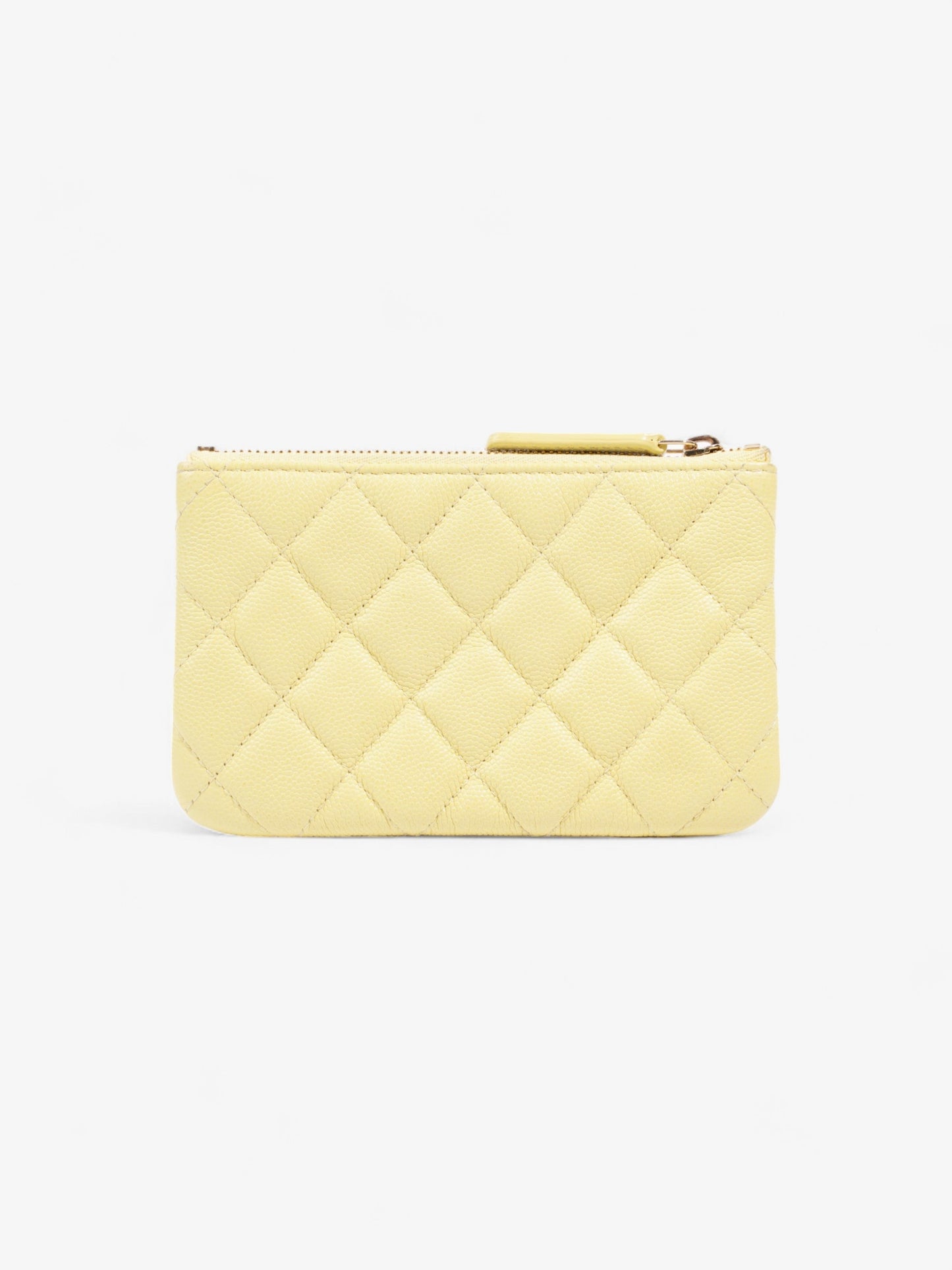 Chanel Quilted Pouch Yellow Caviar Leather