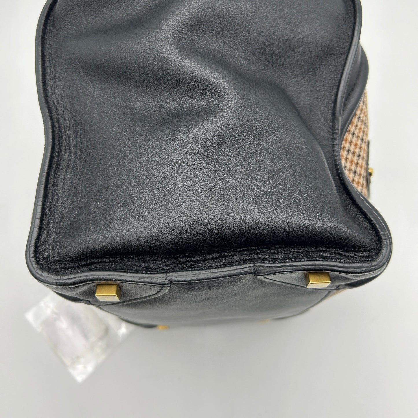 Celine Luggage Black Tweed Handbag Medium