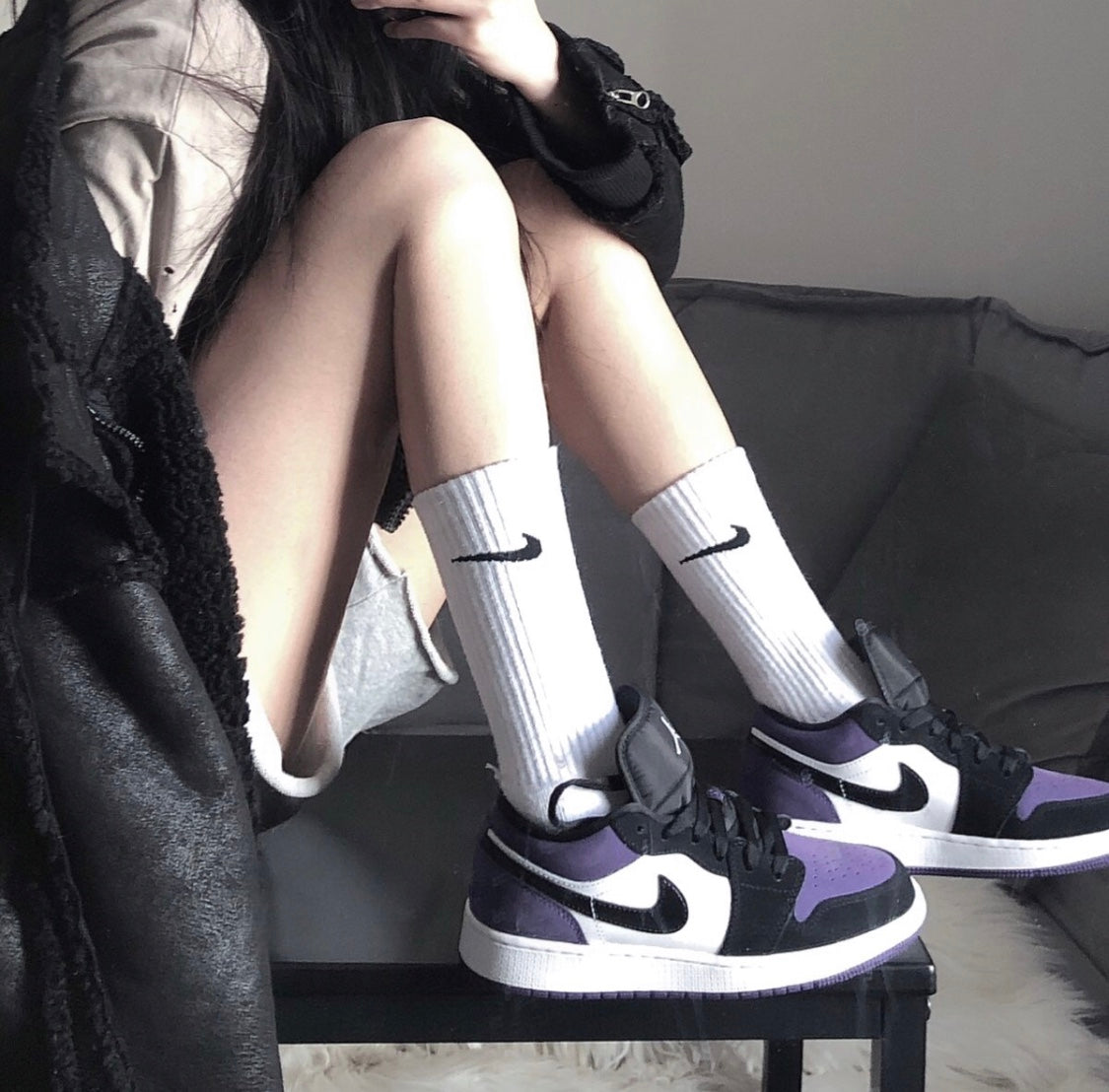 GLM - AJ1 Black and purple toes