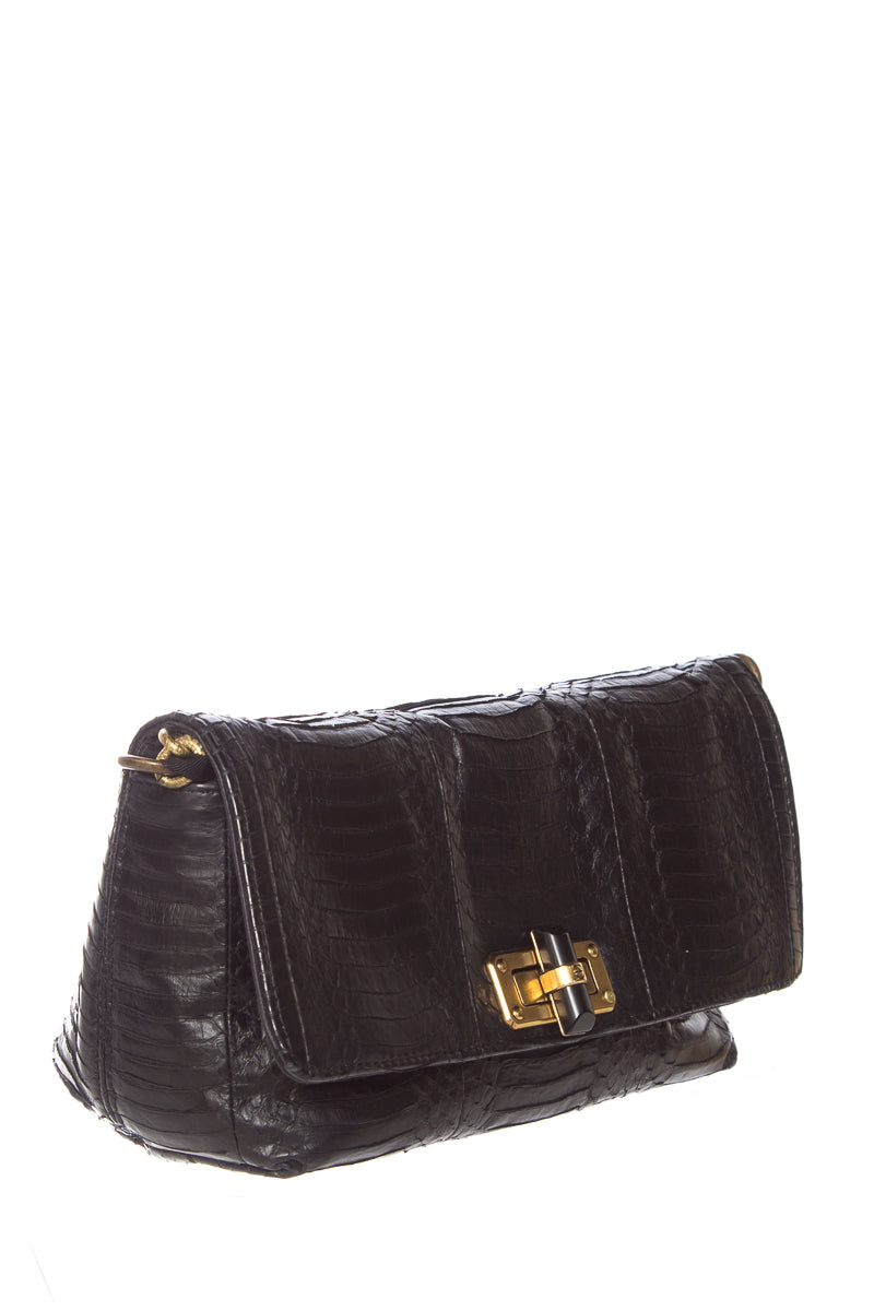 Lanvin Black Python Handbag