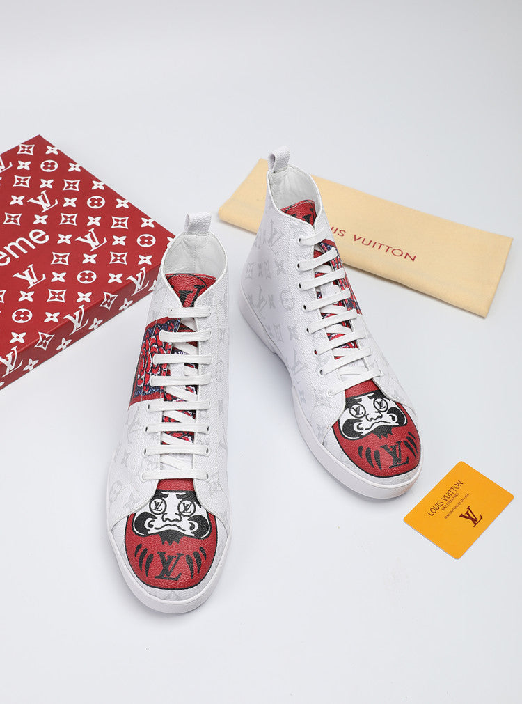 GLM - LUV Stellar Trainer Boot White Red Sneaker