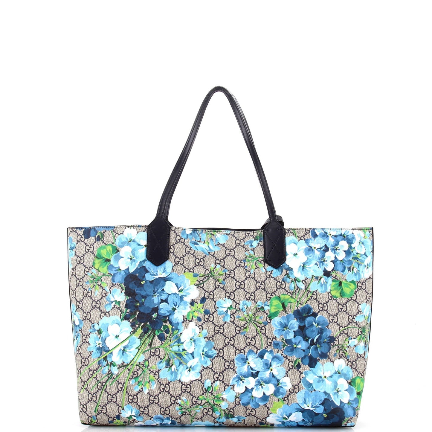 Reversible Tote Blooms GG Print Leather Medium