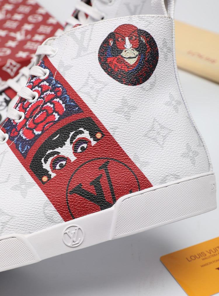 GLM - LUV Stellar Trainer Boot White Red Sneaker