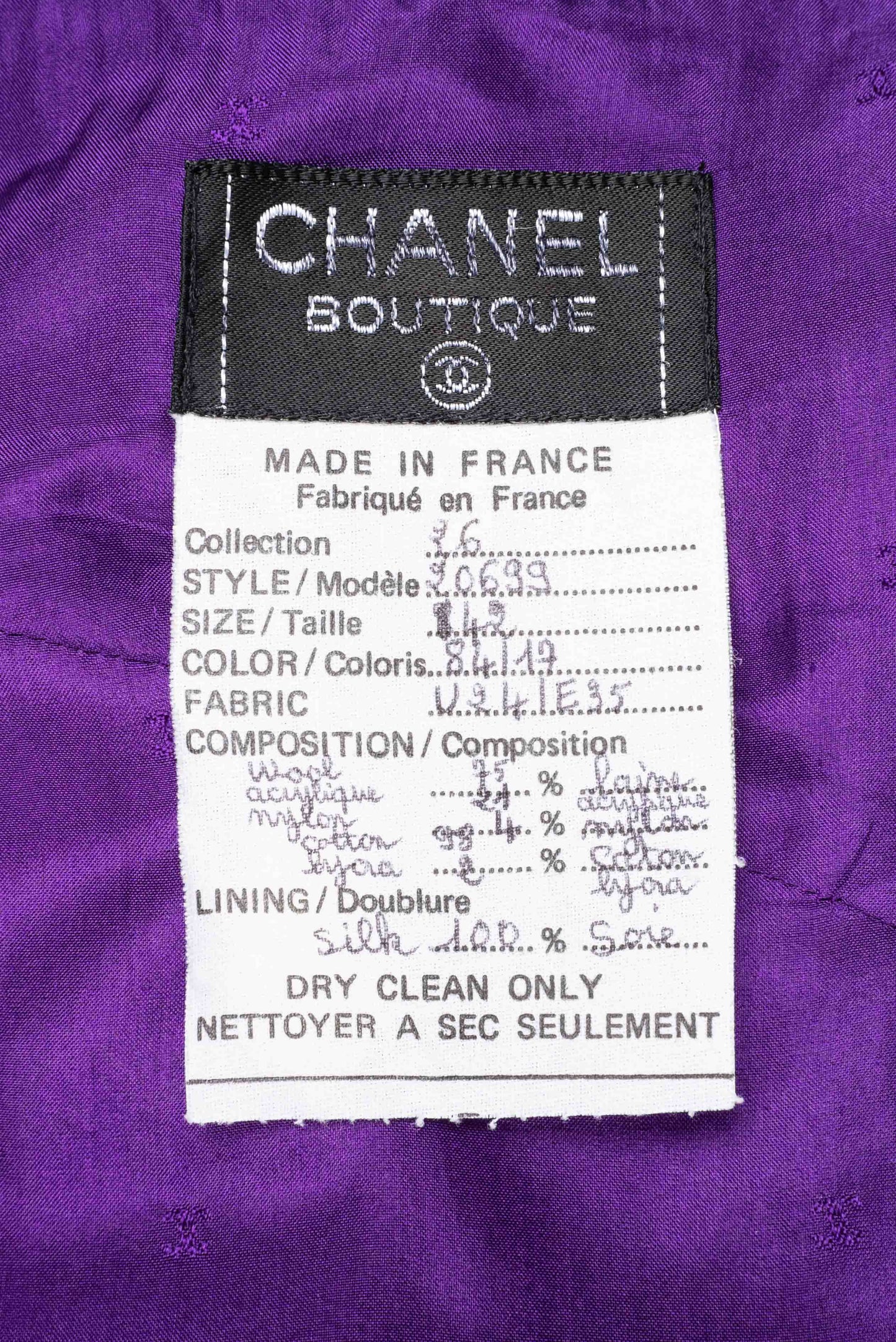 Ensemble tailleur Chanel Automne 1991