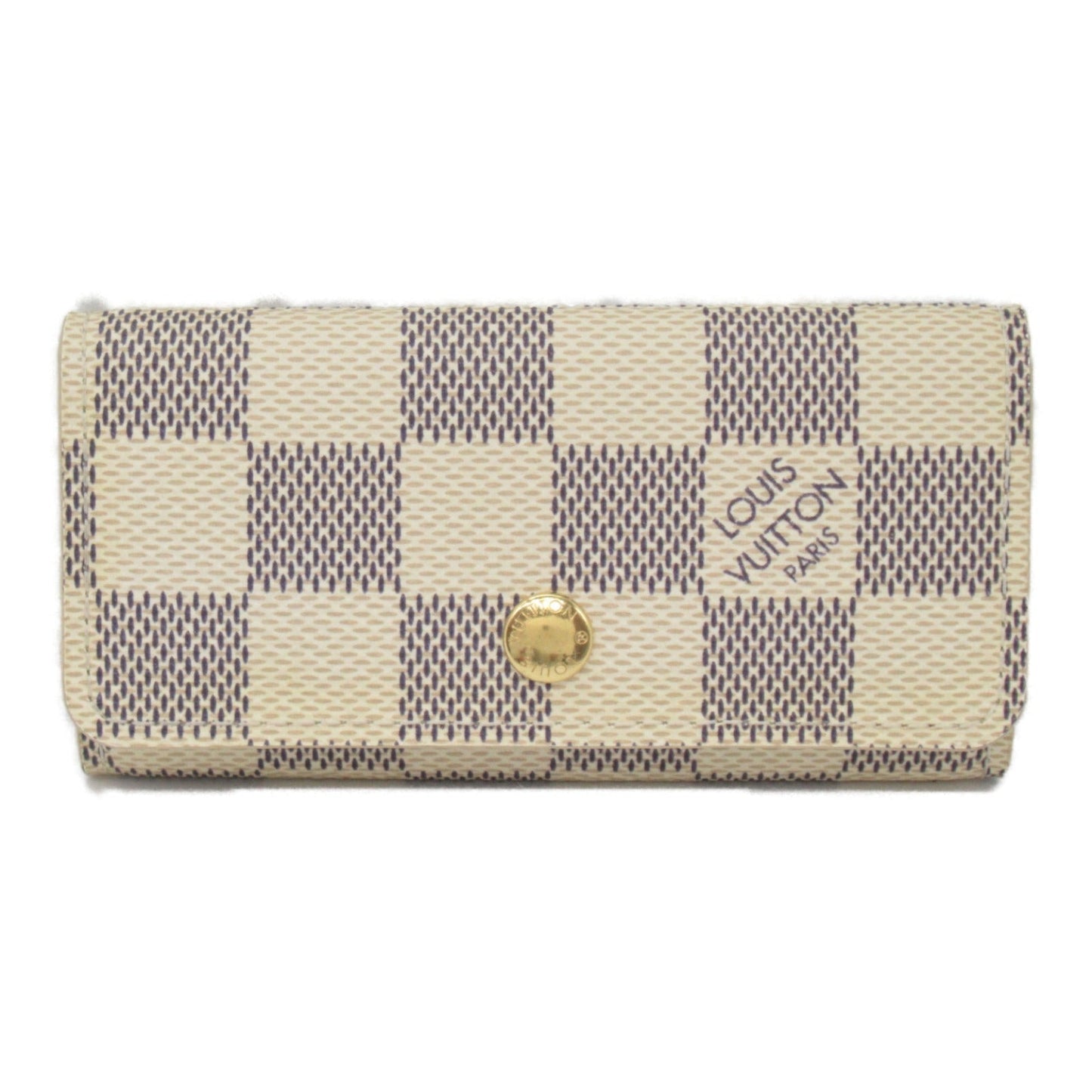 Louis Vuitton Multicle 4 4  Keycase Accessories PVC  Canvas Damier Azur   Grey N60386