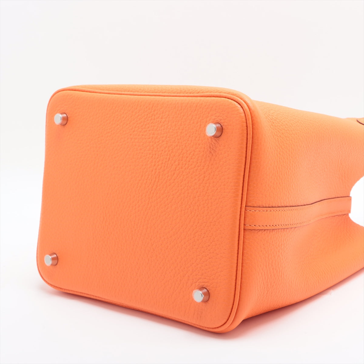 Hermes Picotin Lock MM clÃƒÆ’Ã‚Â©mence Orange Mini Silver G  W2024