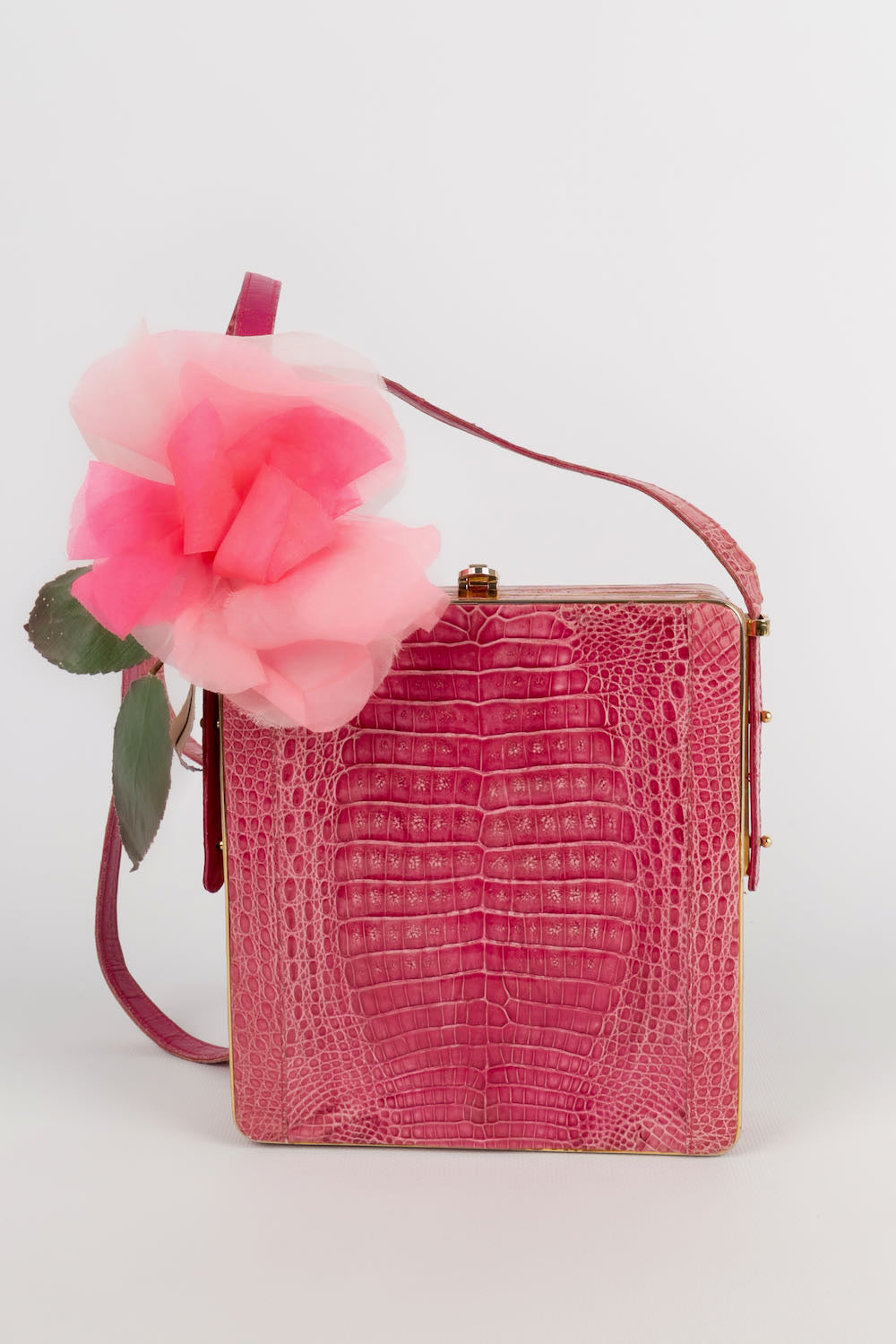 Sac en crocodile rose