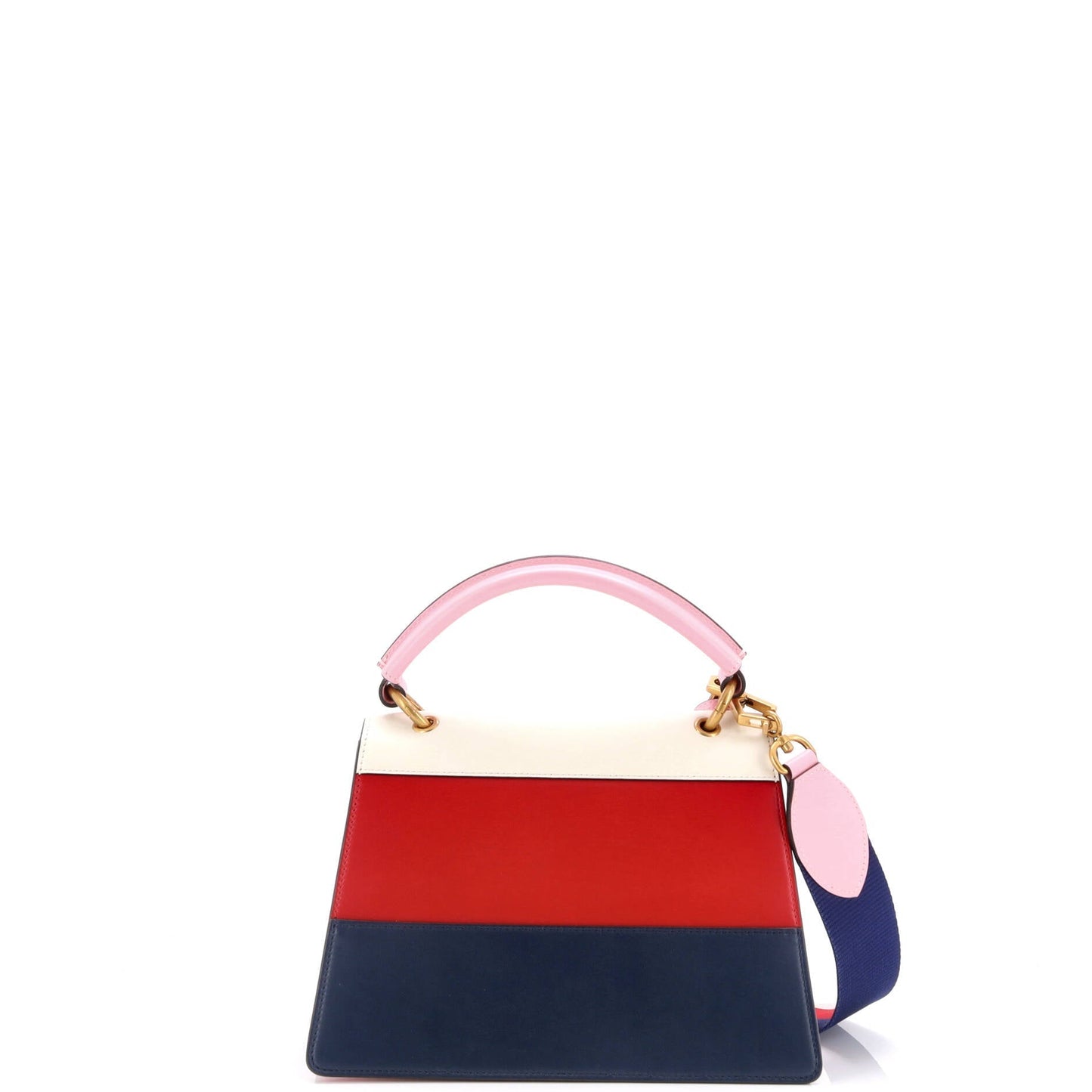 Queen Margaret Top Handle Bag Colorblock Leather Small