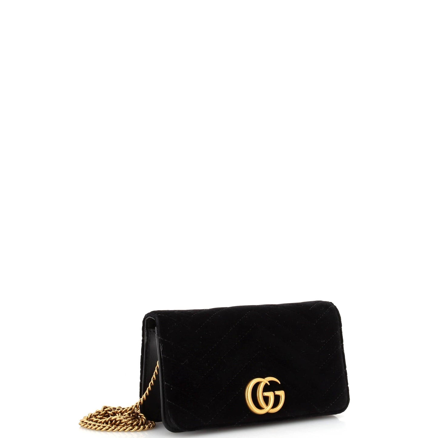 GG Marmont Chain Flap Bag Matelasse Velvet Mini