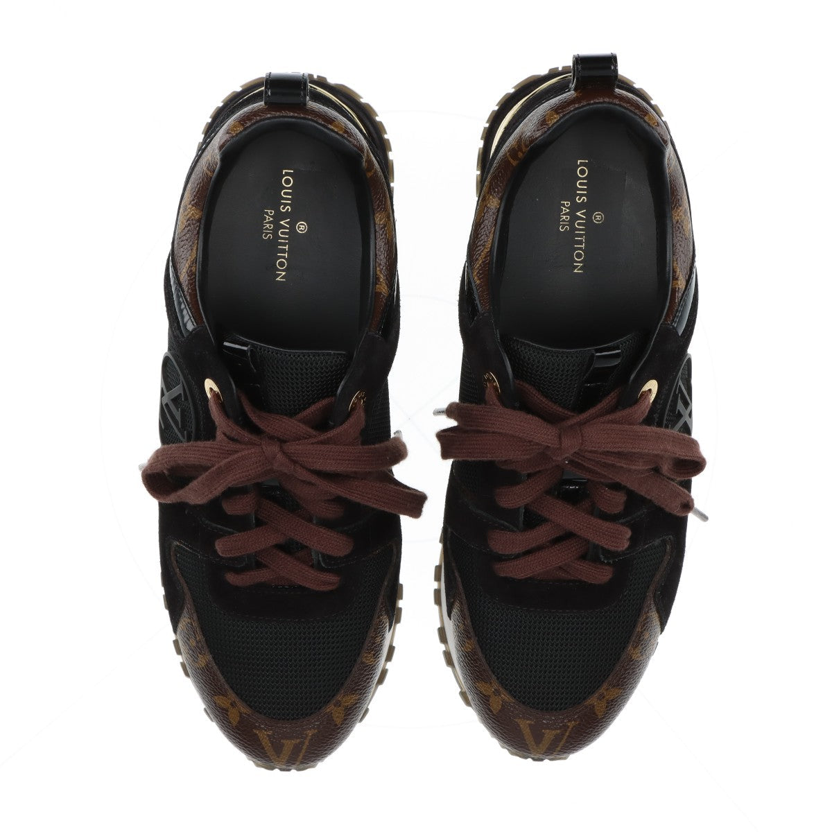 Louis Vuitton Runwayline 18 Years MeshLeather Trainers 37.5  BlackÃ—Brown CL0188 Monogram  Bag