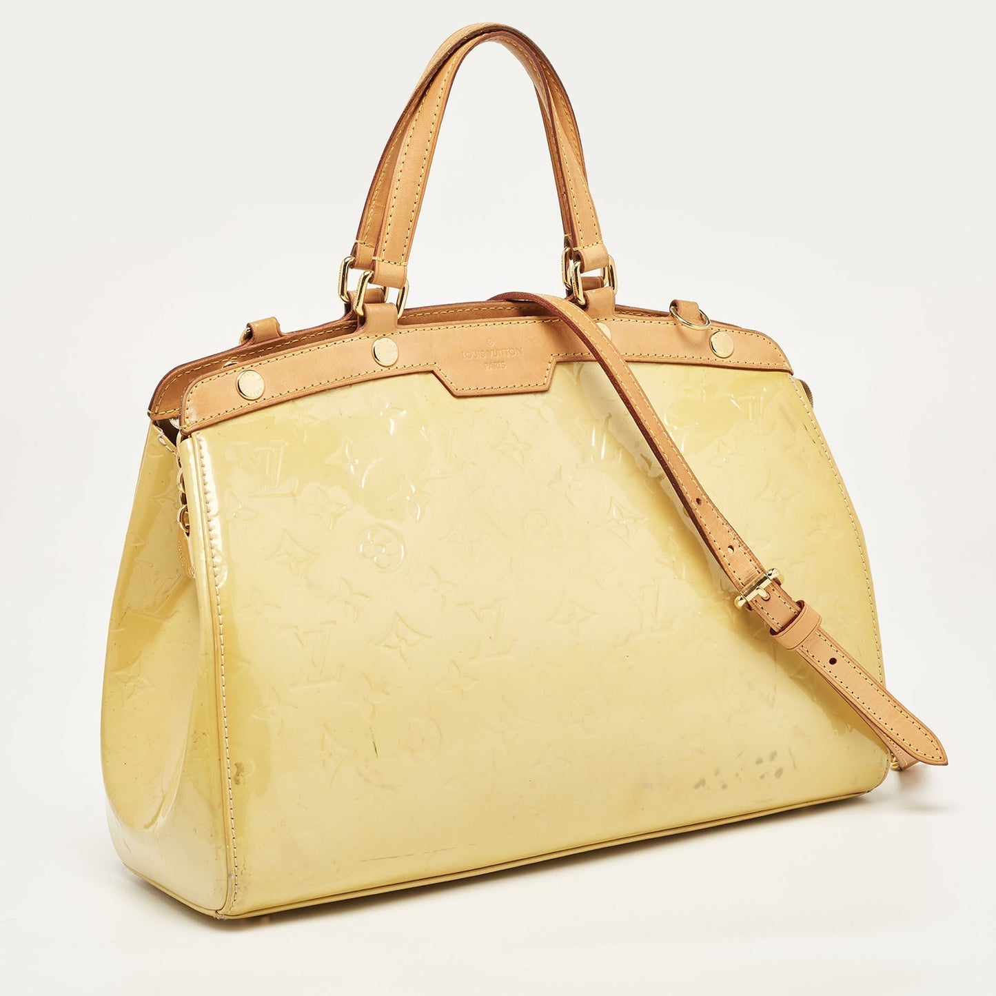 Louis Vuitton Jaune Passion Monogram Vernis Brea Mm Bag
