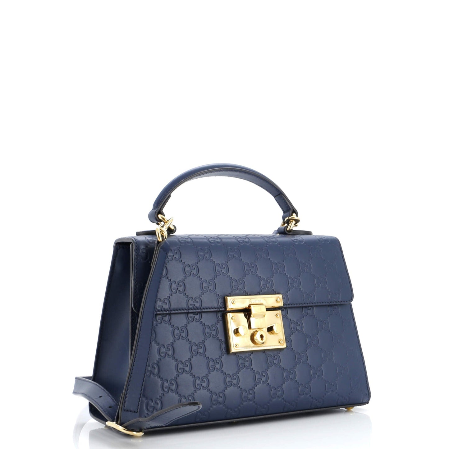 Padlock Top Handle Bag Guccissima Leather Small