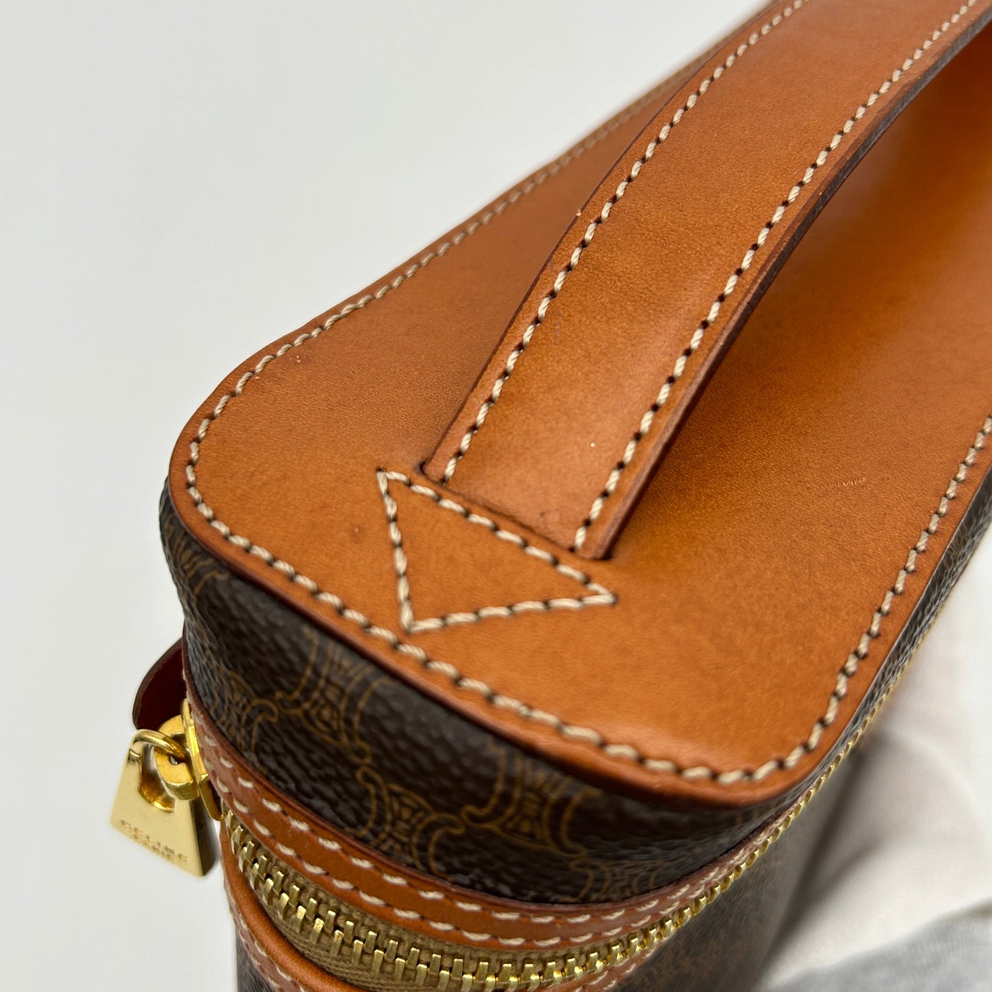 Celine Brown Macadam PVC Leather Handbag
