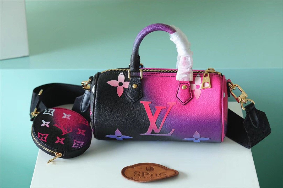 LV Papillon GLAMI Bag Classic Monogram For Women 20cm Midnight Fuchsia LV M59860
