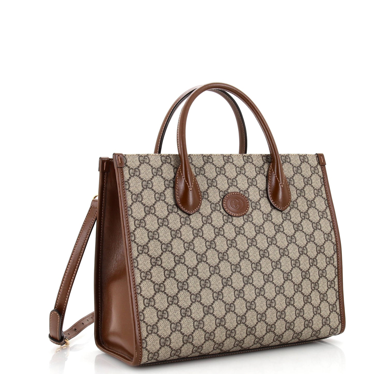Structured Top Handle Open Tote GG Coated Canvas Small