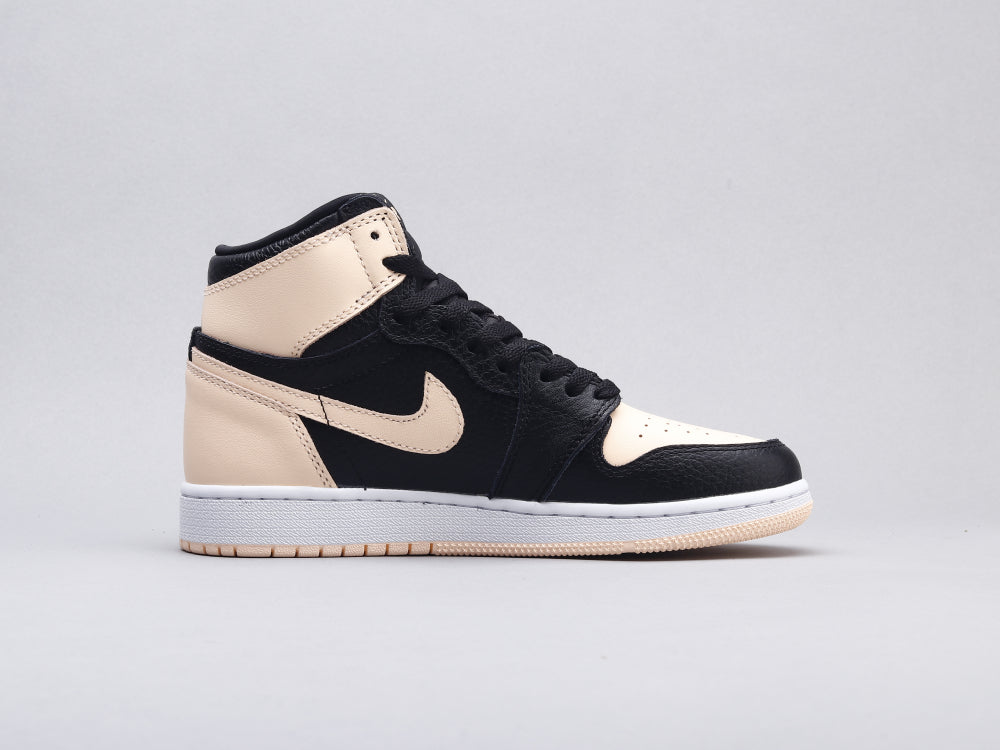 GLM - AJ1 black pink toe women's shoes