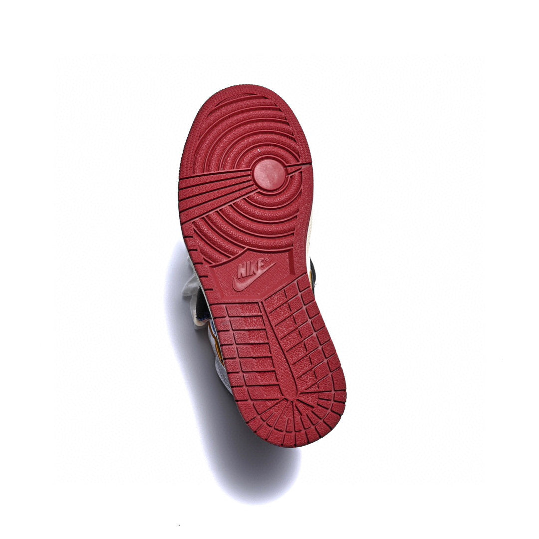 GLM - Union x AJ1 High white and red stitching