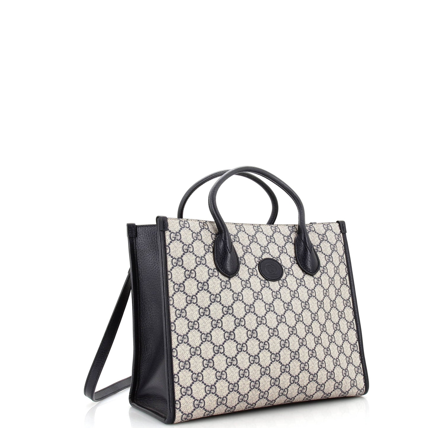 Structured Top Handle Open Tote GG Coated Canvas Small