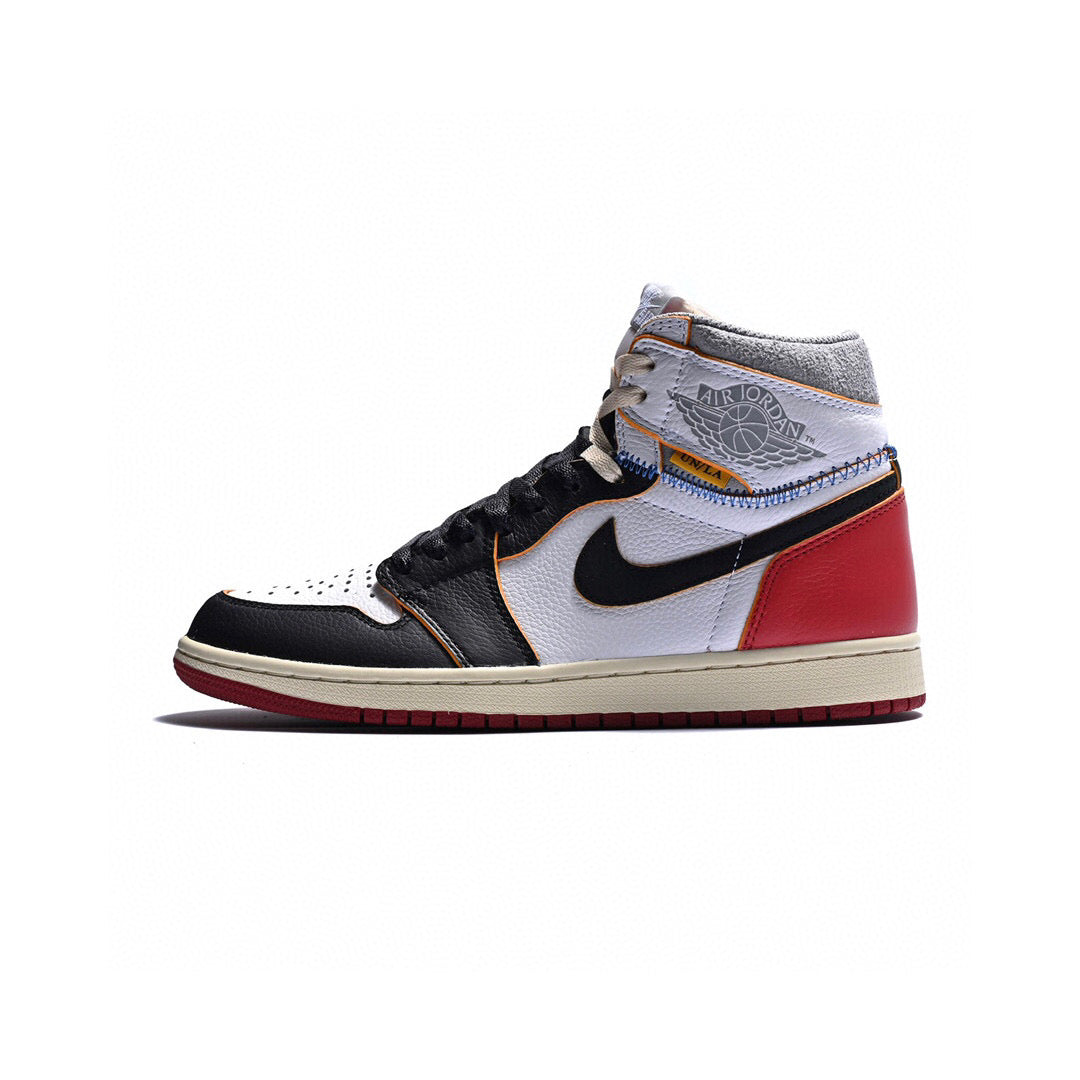 GLM - Union x AJ1 High white and red stitching