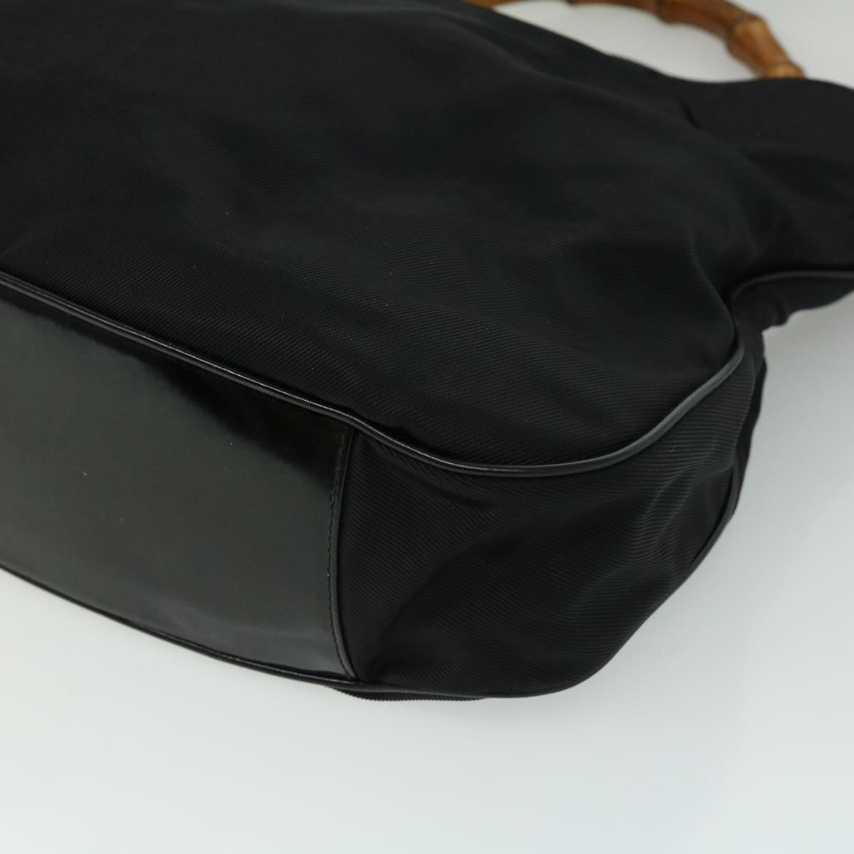 GUCCI Bamboo Hand Bag Canvas Black ac1087