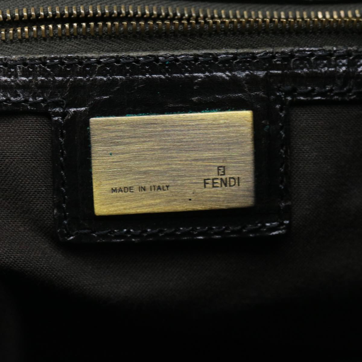 FENDI Hand Bag Leather Brown ac1144