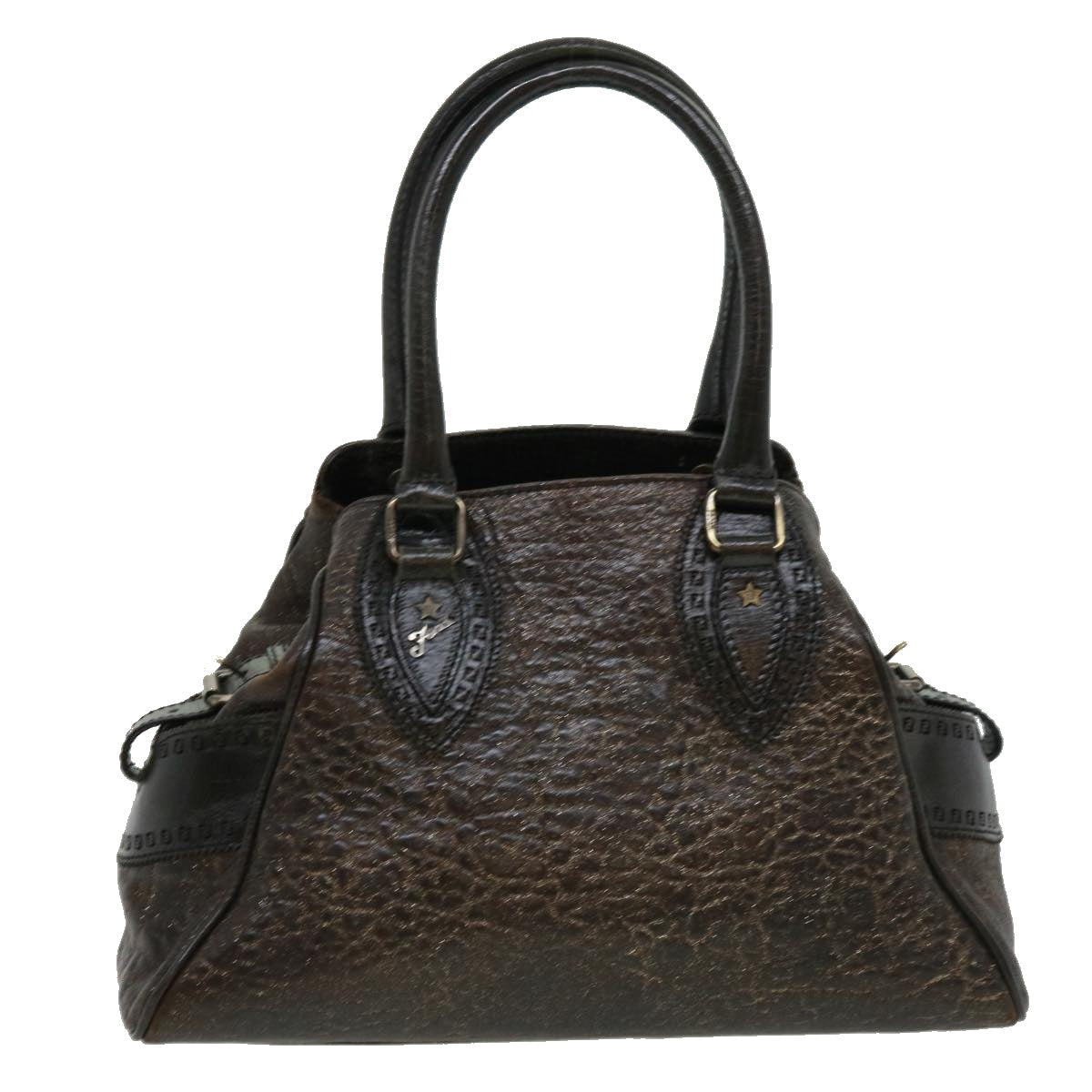 FENDI Hand Bag Leather Brown ac1144