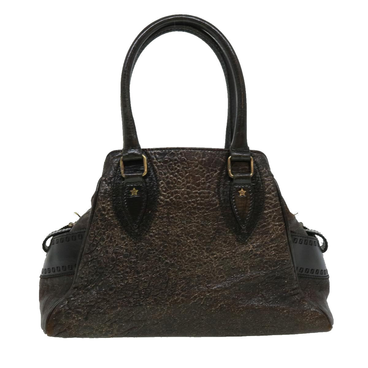FENDI Hand Bag Leather Brown ac1144