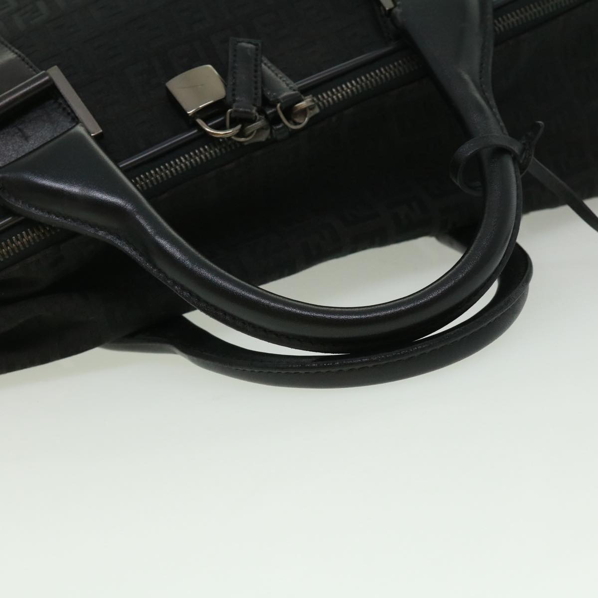 FENDI Zucchino Canvas Boston Bag Black ac1172