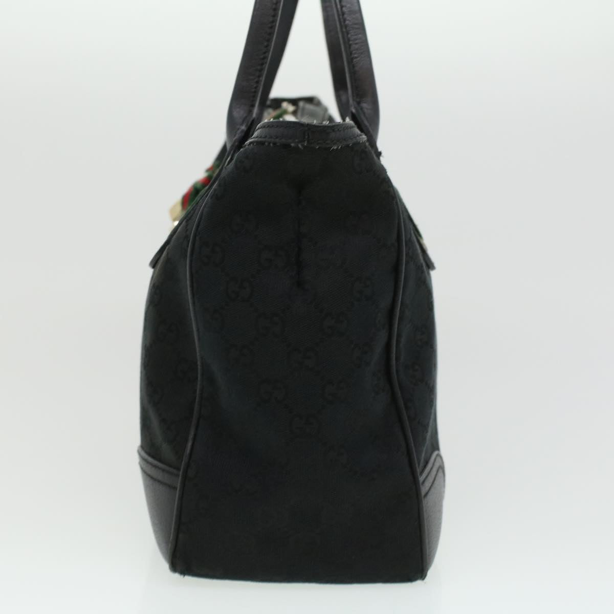 GUCCI GG Canvas Web Sherry Line Shoulder Bag Black Red Green ac1354