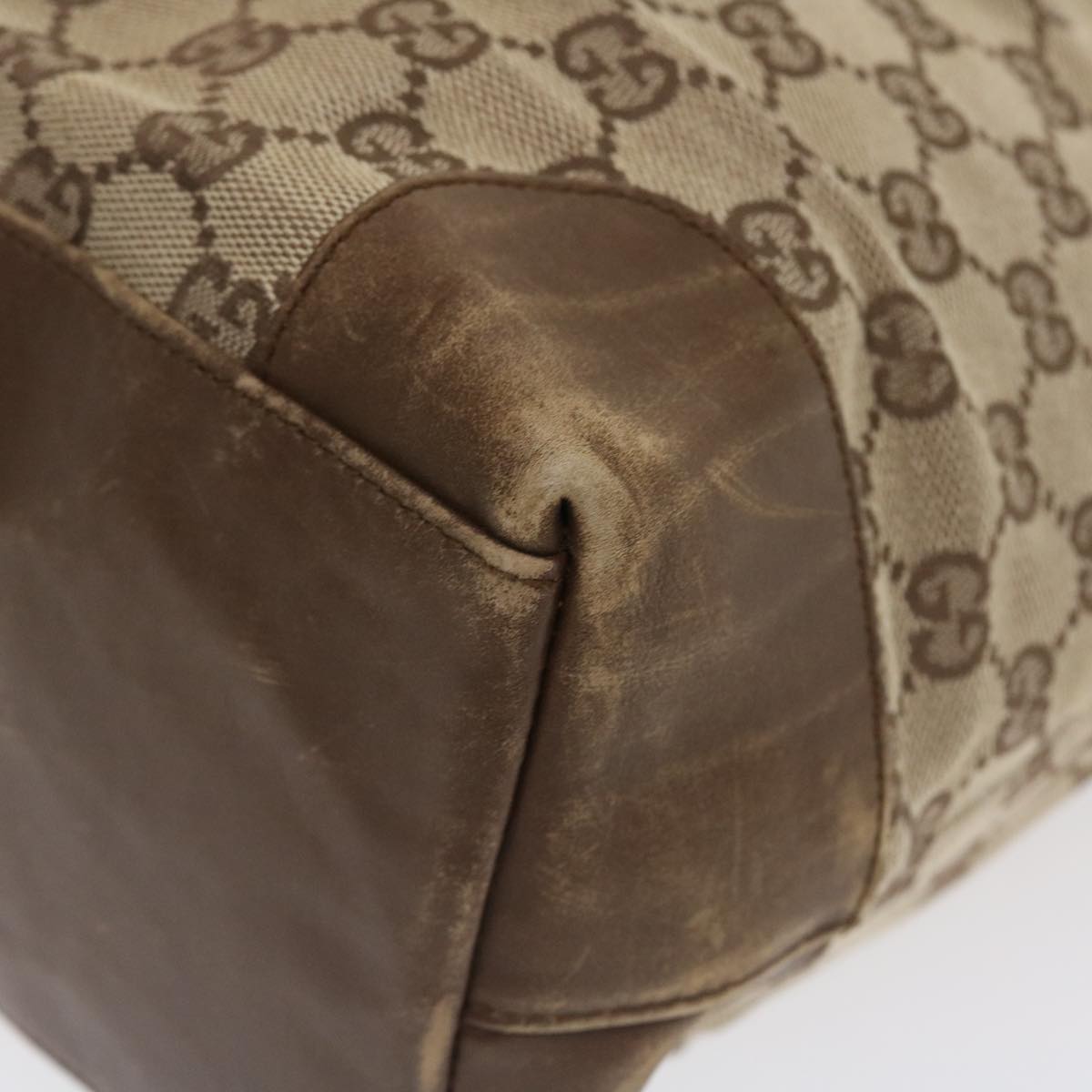 GUCCI GG Canvas Hand Bag Beige 0021121 ac1635