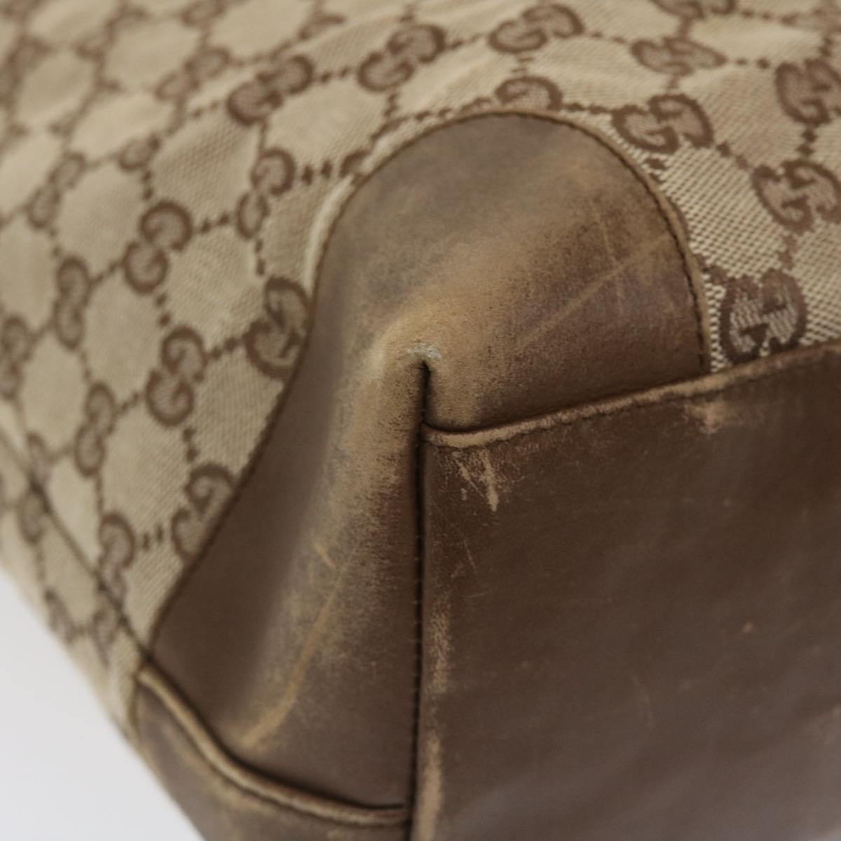 GUCCI GG Canvas Hand Bag Beige 0021121 ac1635