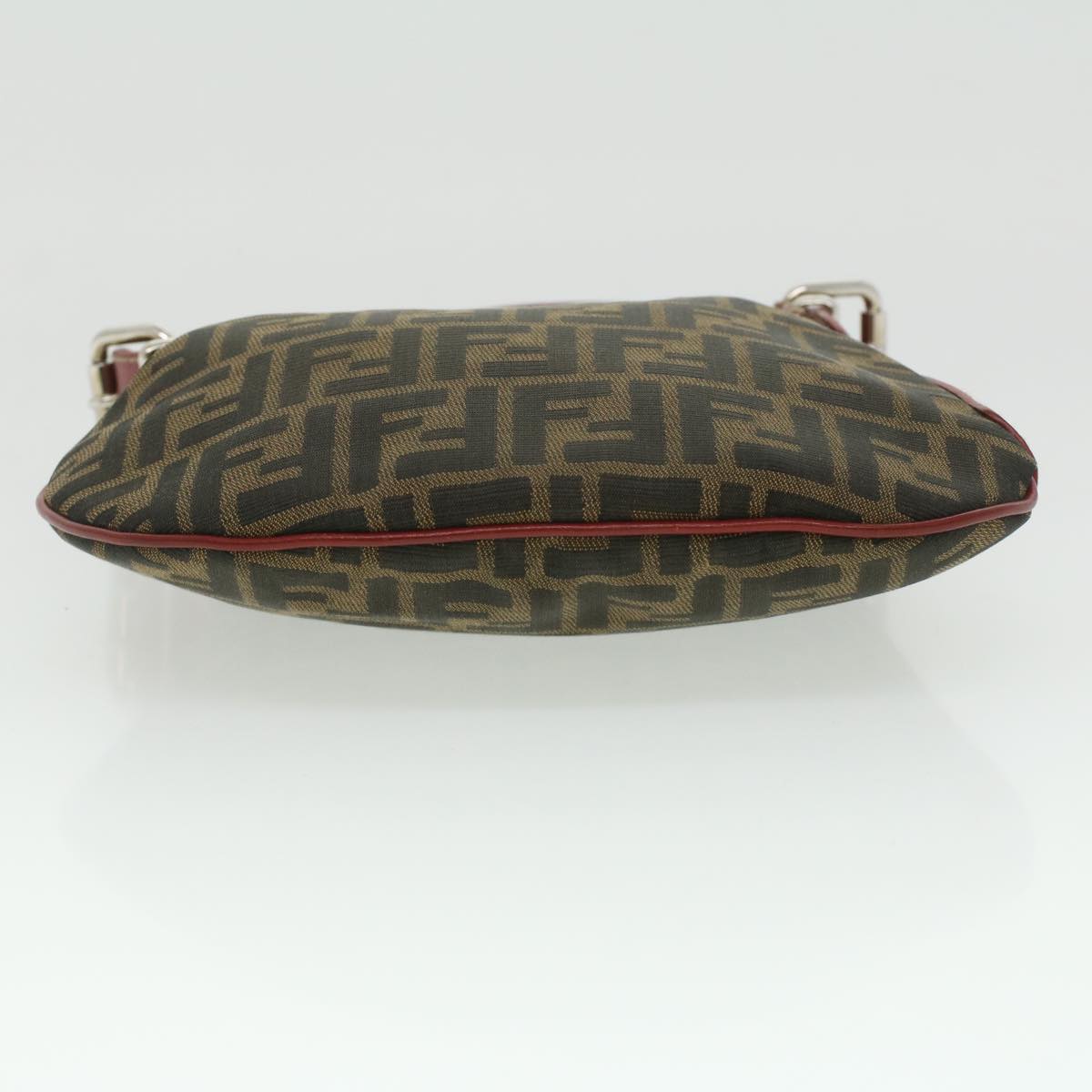 FENDI Zucca Canvas Shoulder Bag Brown Black ac1729