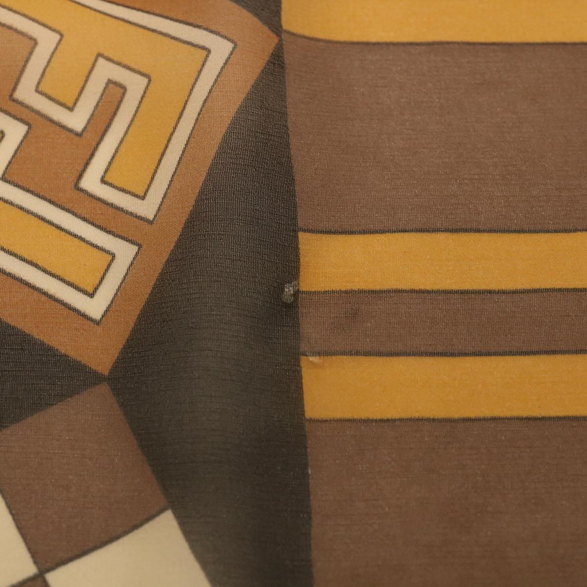 FENDI Zucca Scarf Silk Brown Black ac1750