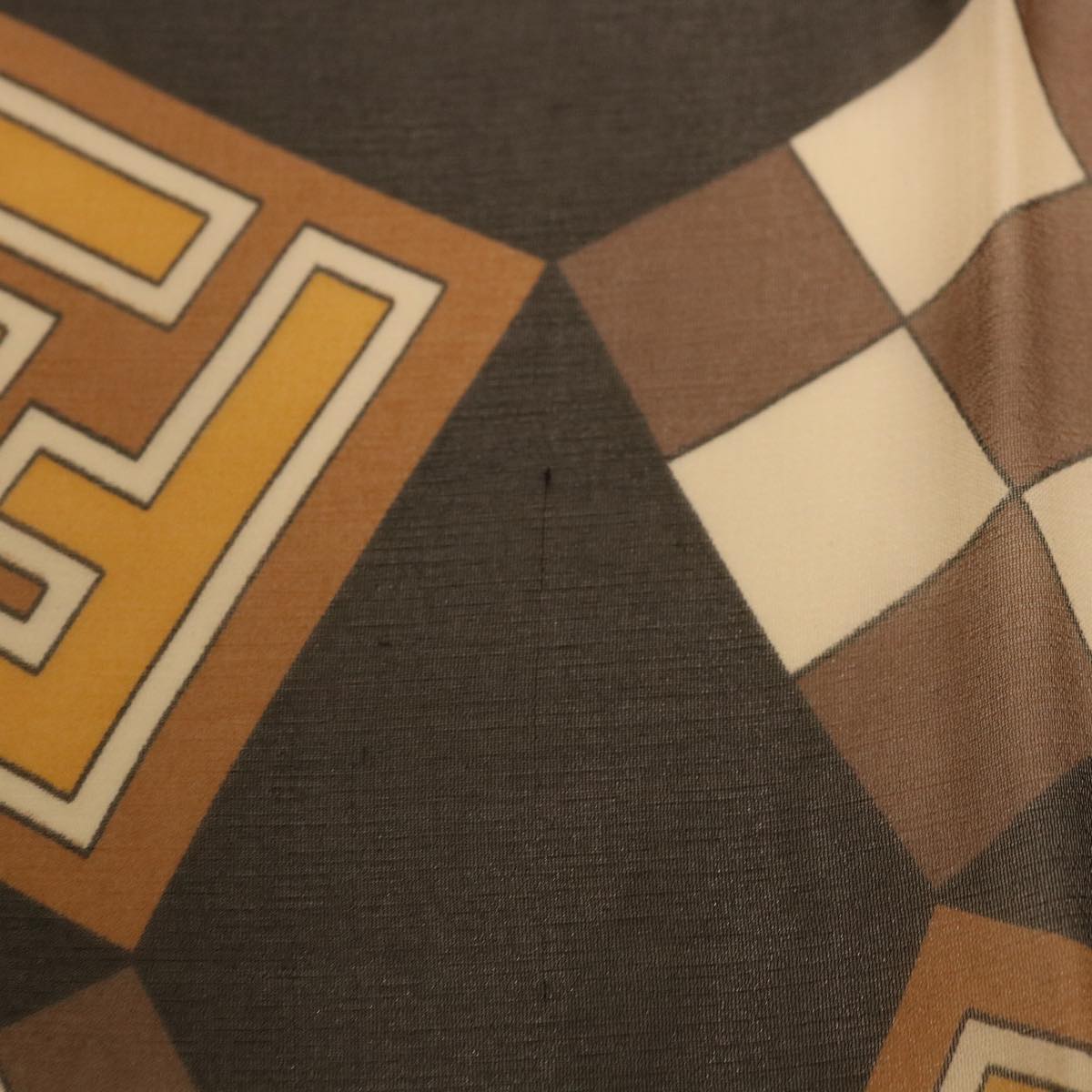 FENDI Zucca Scarf Silk Brown Black ac1750