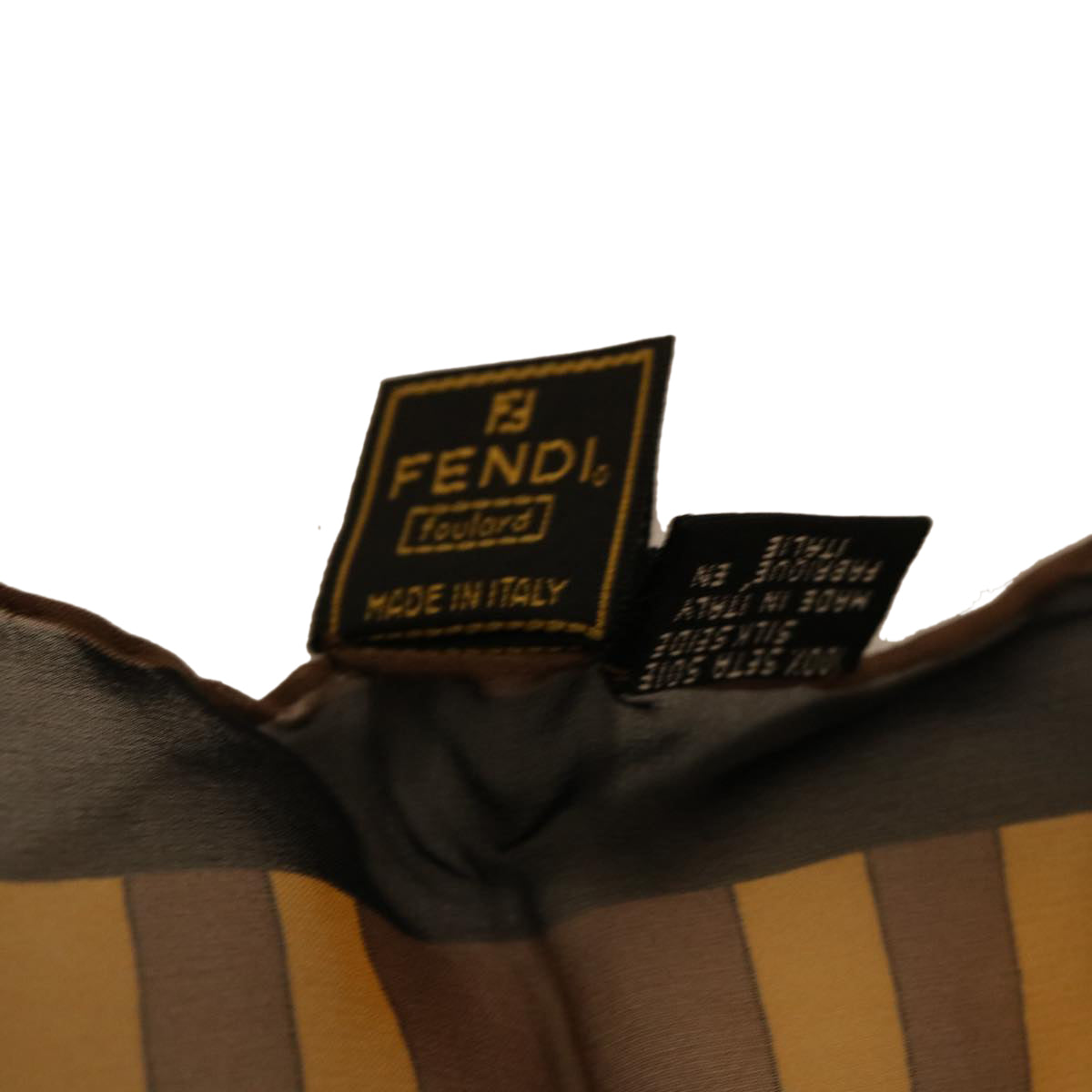 FENDI Zucca Scarf Silk Brown Black ac1750